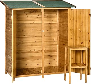 Outsunny Small Shed, Wooden Garden Shed with ...,
