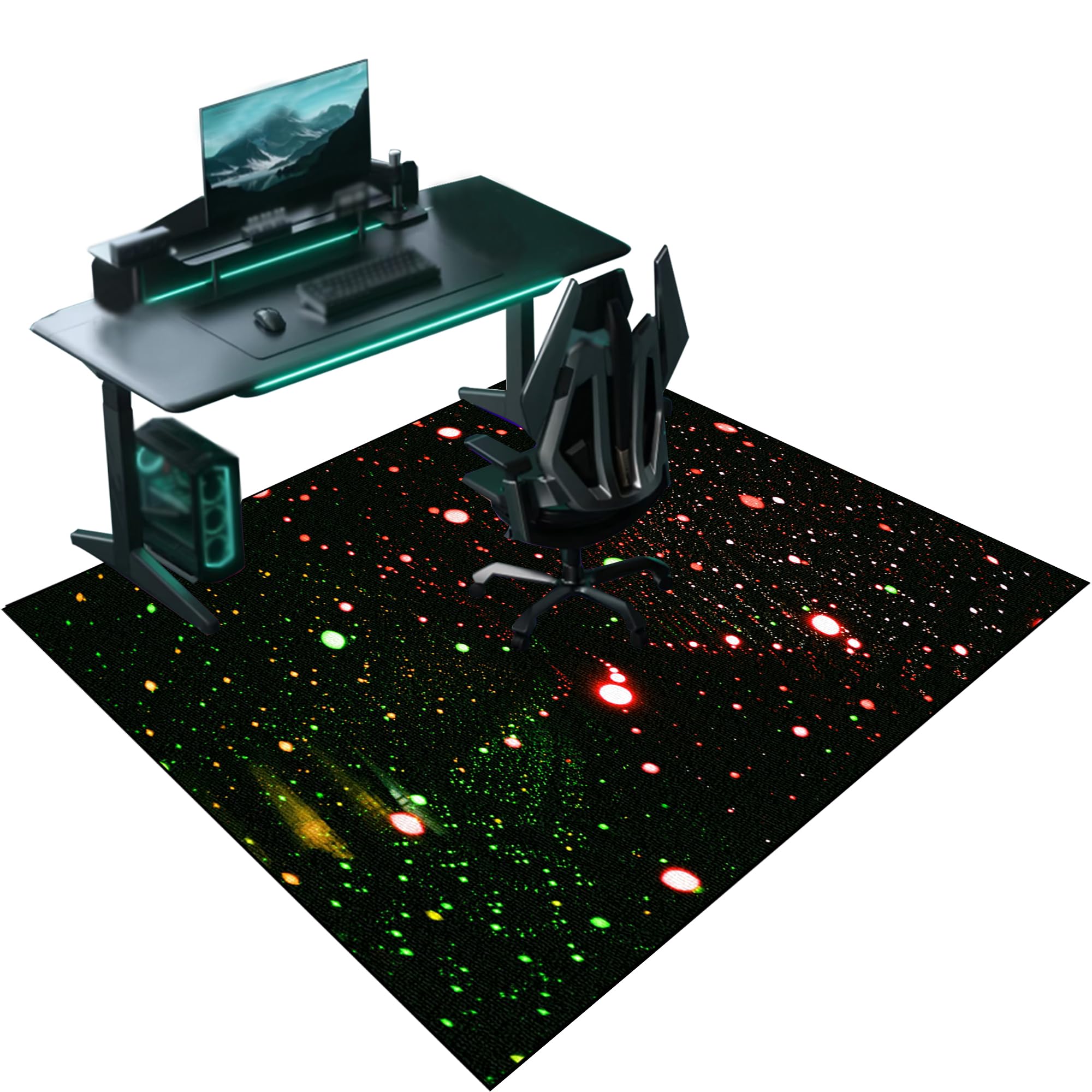 Alfombra Gaming Suelo, Alfombra para Silla de Oficina para Suelos Duros, Alfombrilla Protector Suelo Silla Ruedas, Alfombrilla de Escritorio para Parquet 90 x 140 cm