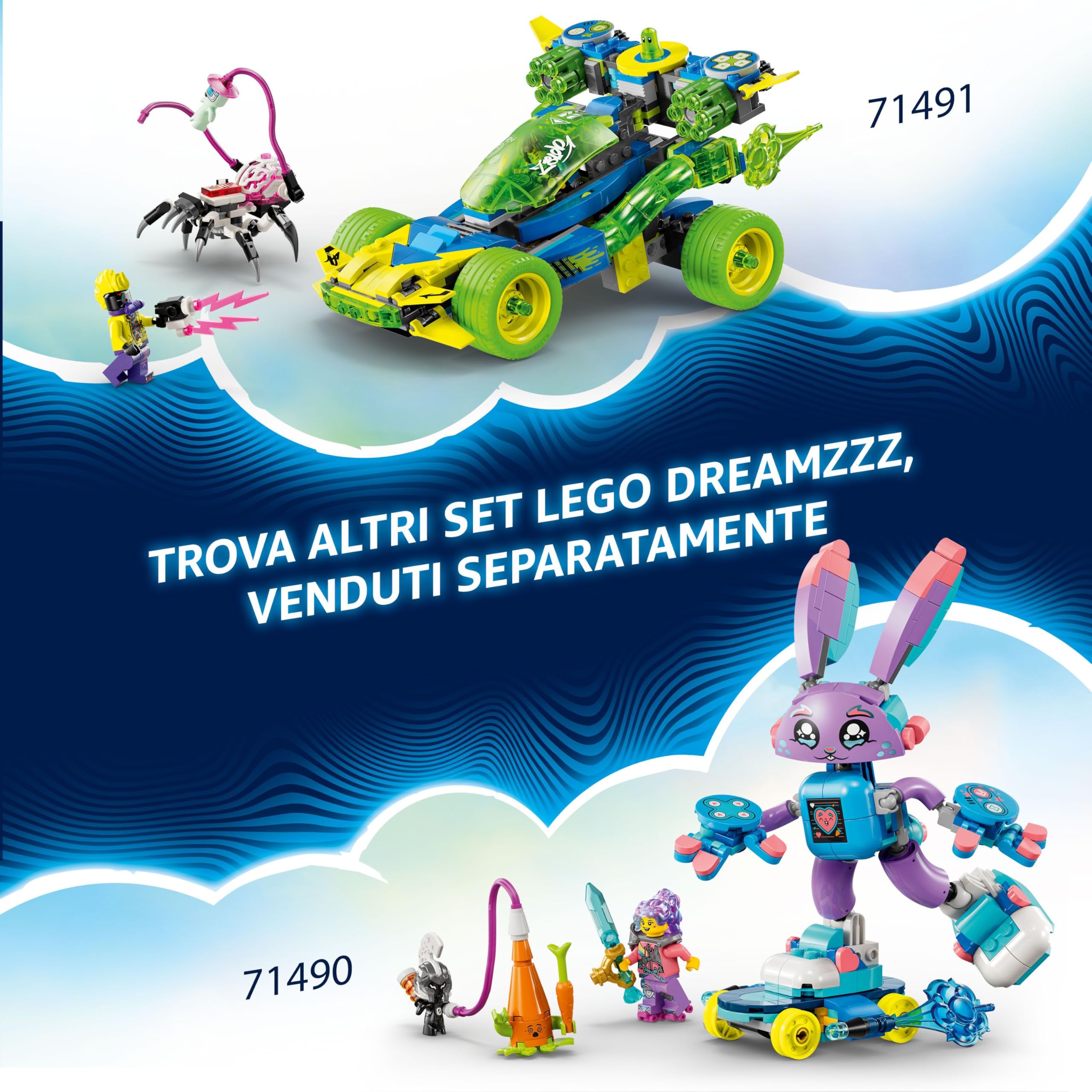 LEGO DREAMZzz Mech Tigre di Cooper e Bolide di Zero, Gioco di Ruolo per Bambini e Bambine da 9 Anni con Veicoli Trasformabili come Robot e Macchina Giocattolo, Idea Regalo di Compleanno 71497