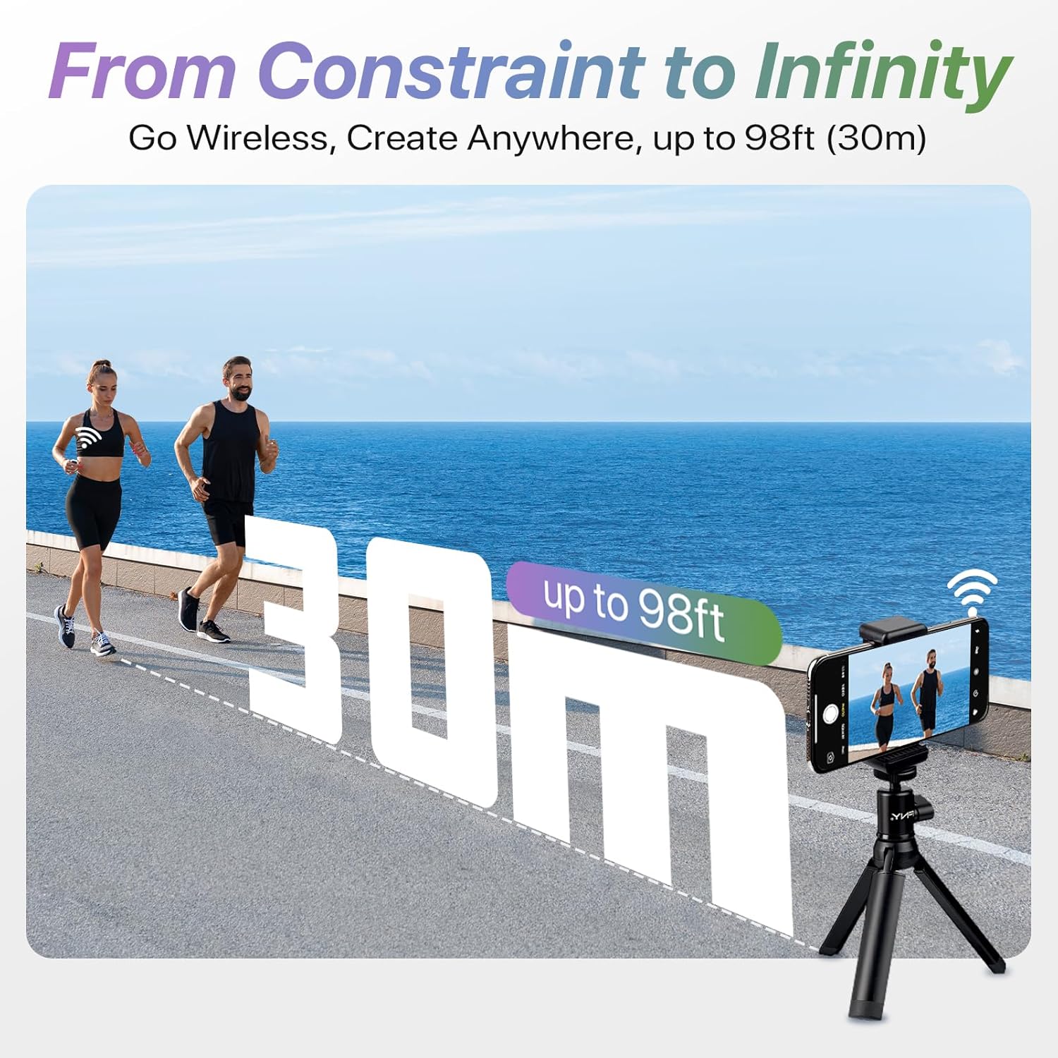 Moman Mini Vlog Selfie Monitor Screen for iPhone, 4K 60fps & Encrypted Private P2P Wireless, Magnetic Back Camera Monitor, 164 ft Range for TikTok, YouTube, Vlog Photo & Video Kits, Cream White