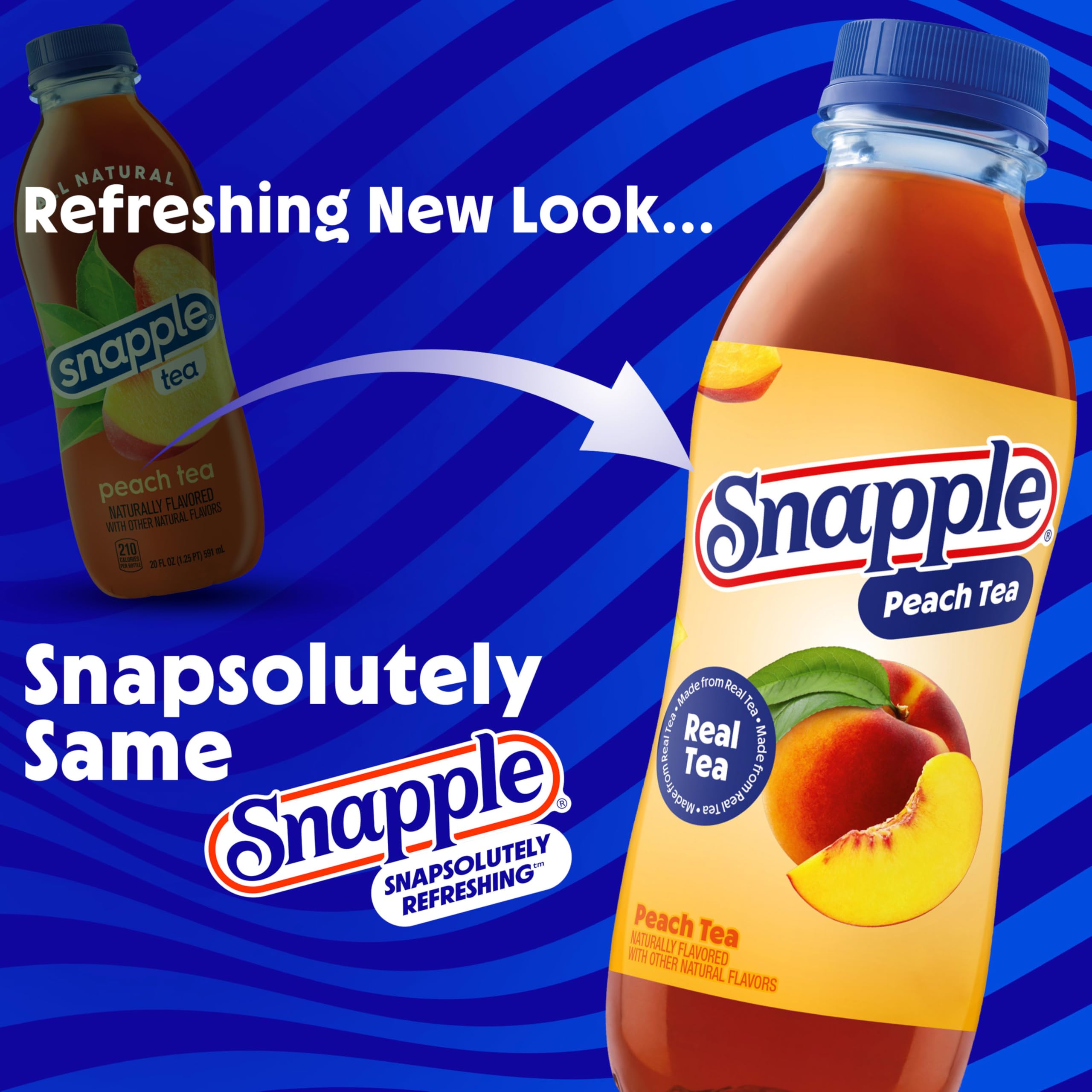 Snapple Peach Tea, 473 ml, Kunststoffflaschen, 6 Stück, 473 ml, 24 Stück