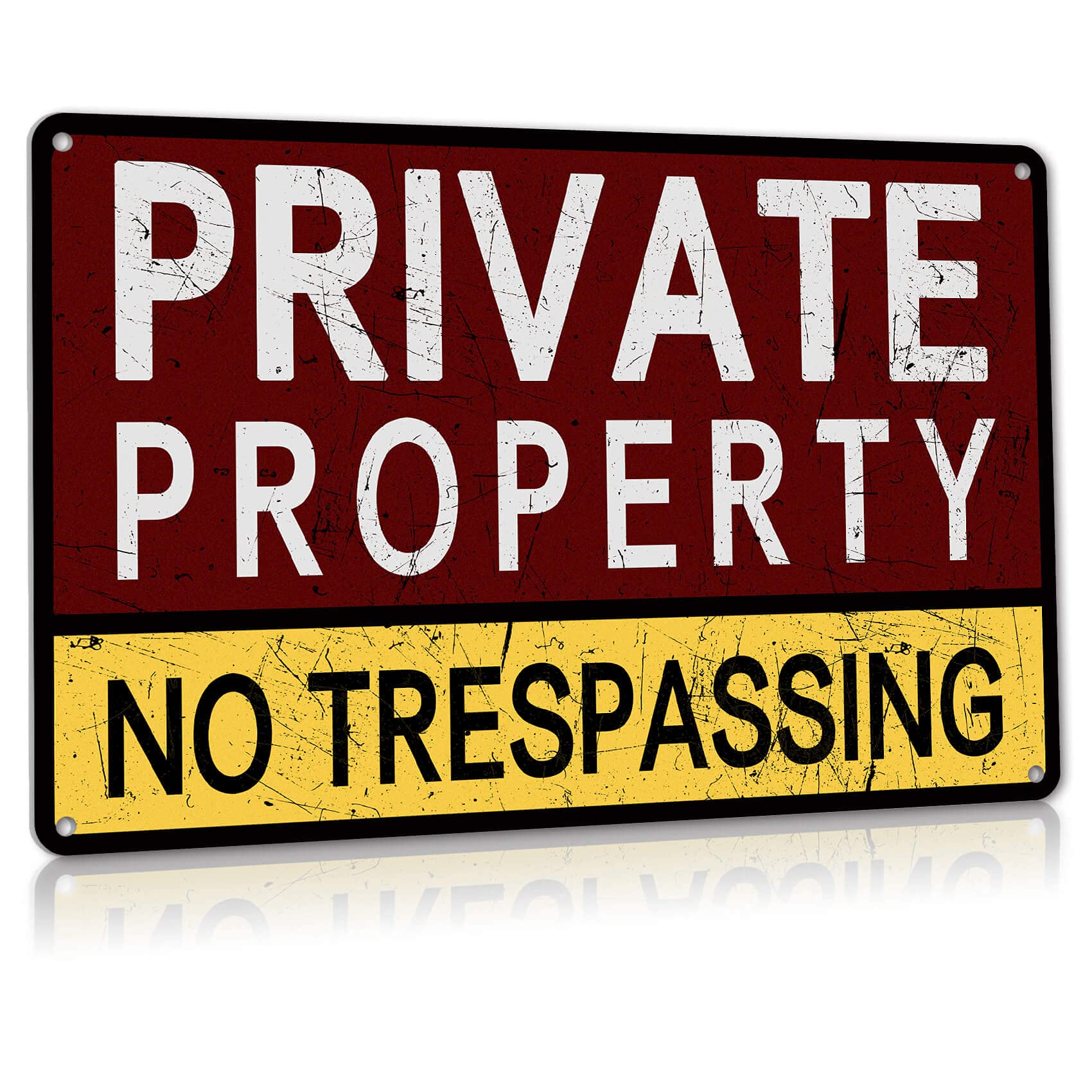 Gazigo Zsqfr642 Vintage Metal Tin Sign Private Property No Trespassing,Indoor/Outdoor Use,12X8 Inches Aluminum Custom Signs