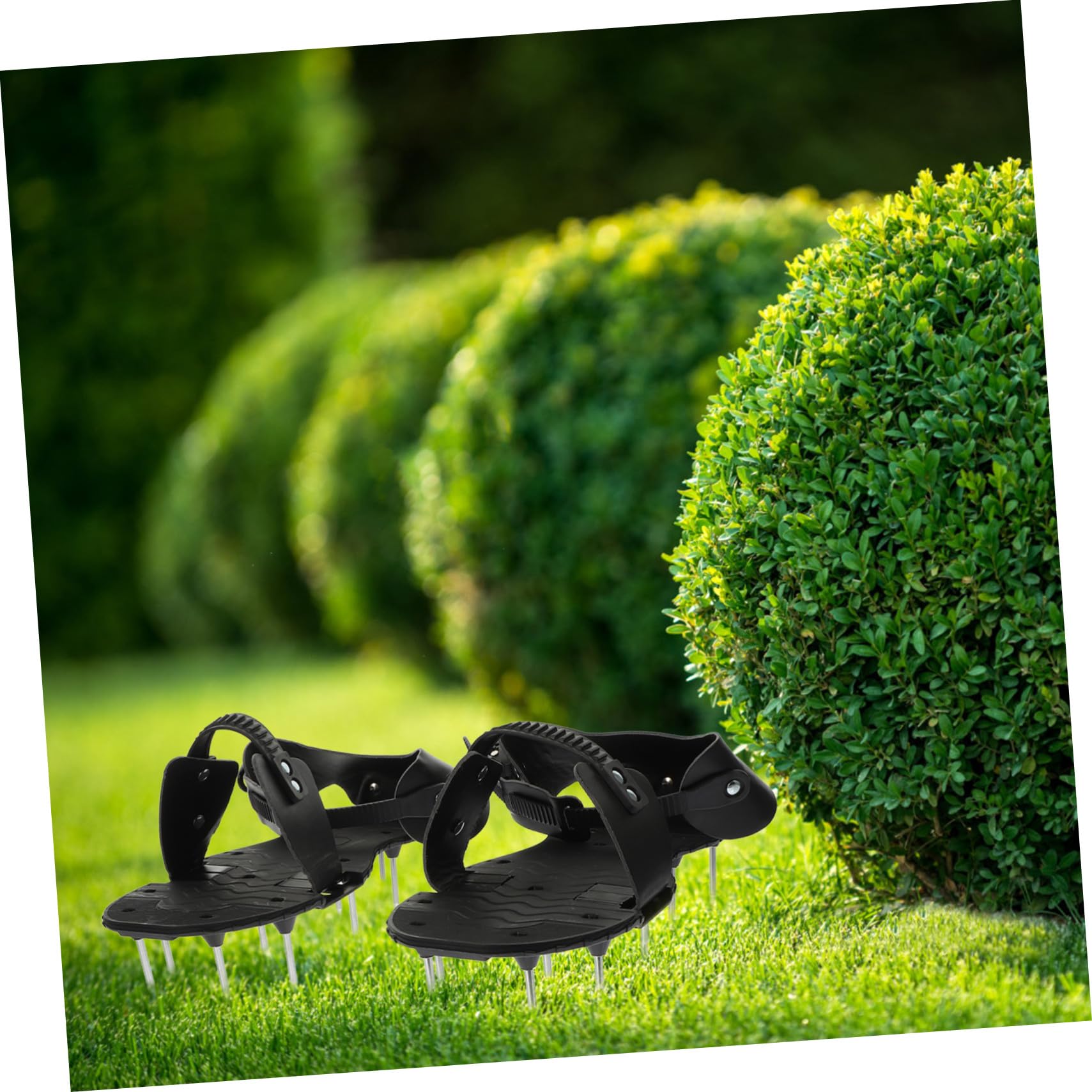Zapatos Aireadores de Césped Calzado para Jardín Mejora la Salud del Césped Púas de PU Resistentes Negro para Jardinería para Uso en Patio y Jardín