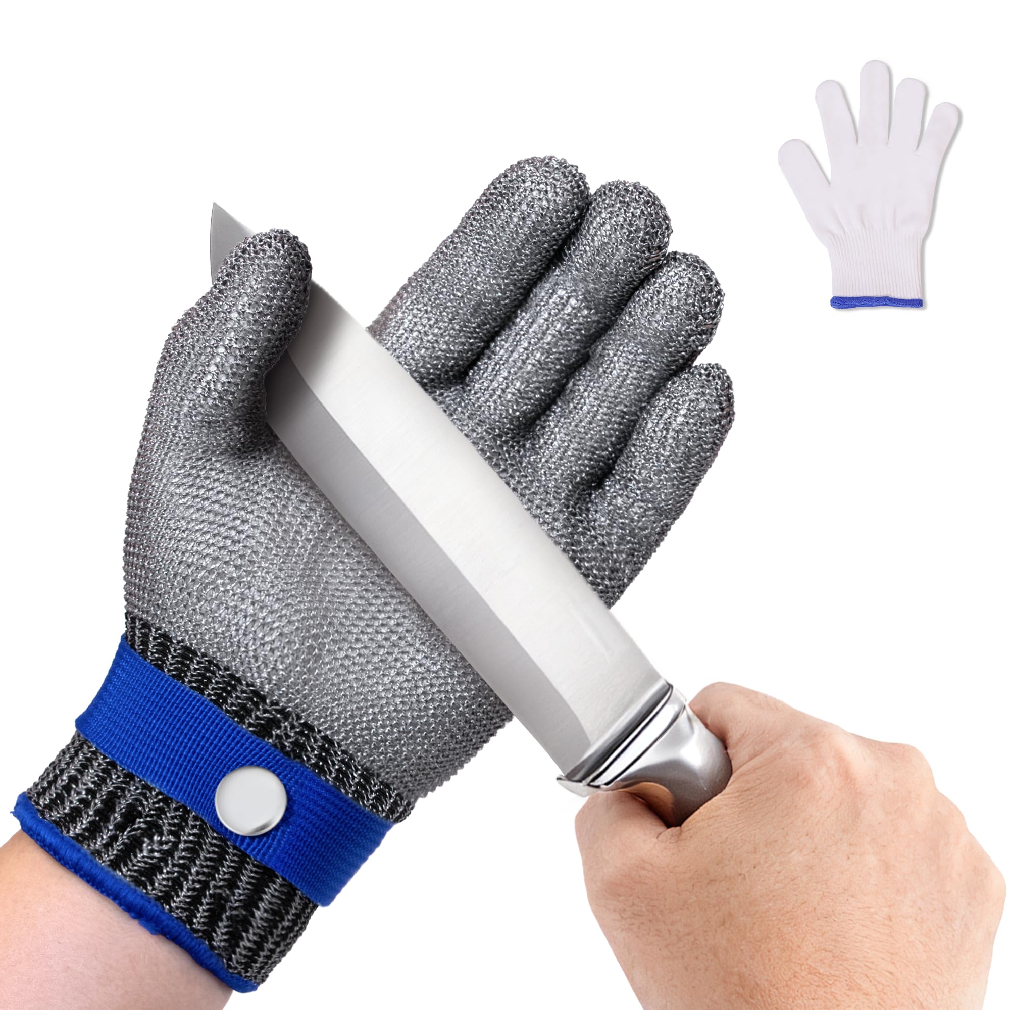 ZEEGO ANSI A9 Cut Resistant Glove, Food Grade Stainless Steel Mesh Metal Glove, Suitable for Mandoline, Kitchen Cooking,Butcher Meat Cutting and