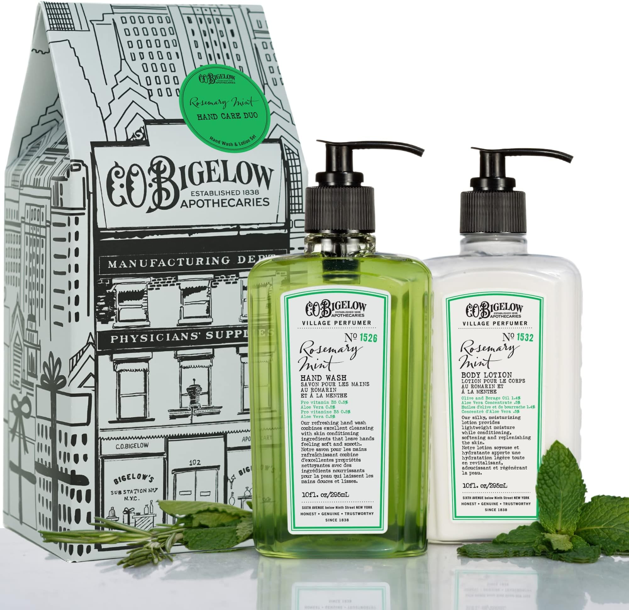 C.O. Bigelow Rosemary Mint Hand Care Duo, Hand Soap