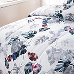 Marina Decoration Home Decor Bedding Comforters Bedroom Duvet Ensemble Soft Luxury Fluffy Goose Down Alternative Plush Boho 3 Piece Printed Comforter Set, Modern Green Leaves Pattern Queen/Full Size