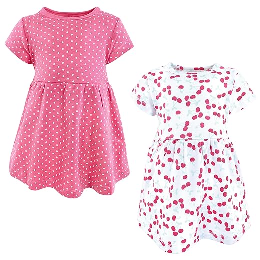 Hudson Baby Vestidos de algodão para bebês e meninas