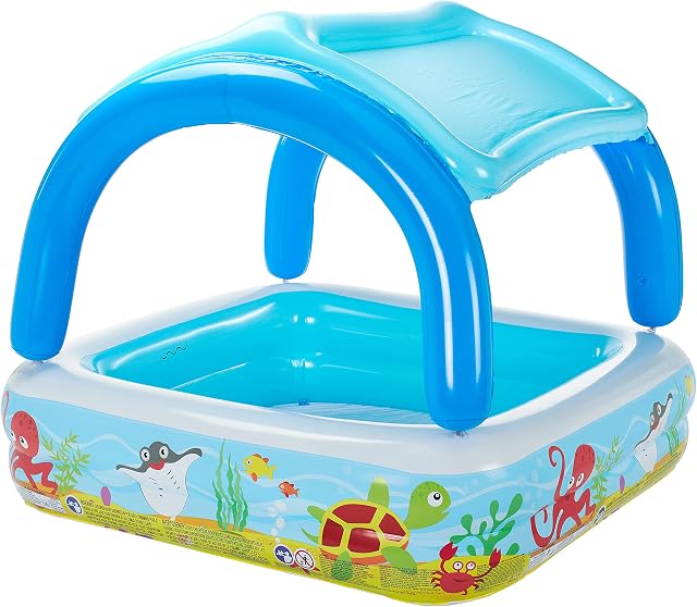 Bestway 52192 Canopy Inflatable Kids Paddling Pool, 114.0 cm*140.0 cm*140.0 cm