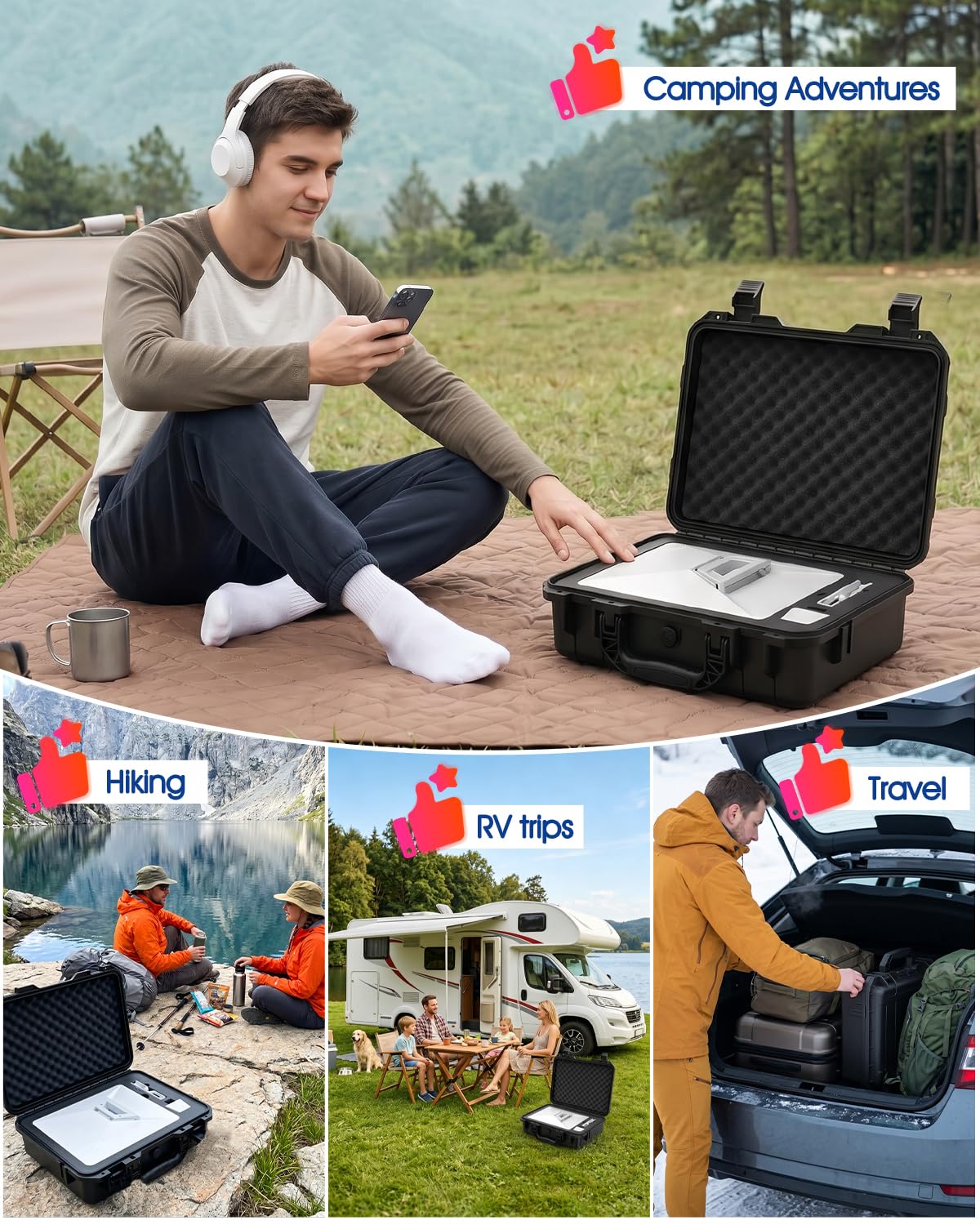 Starlink Mini Case, IP67 impermeabile custodia da viaggio rigida con schiuma EVA antiurto, con maniglia portatile, adatta per Starlink Mini e accessori per camper, campeggio, avventure