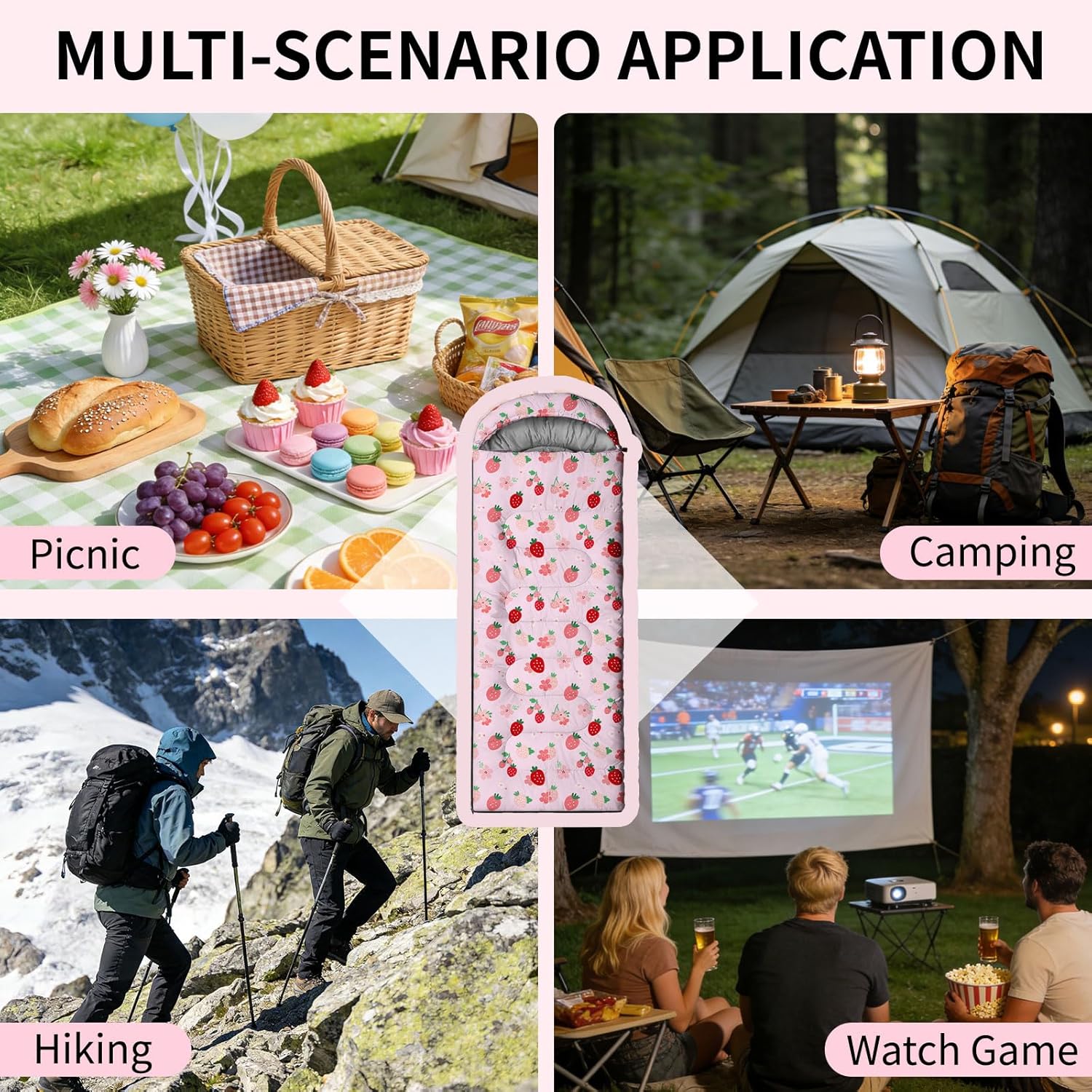 Camping Sleeping Bags, Lightweight Waterproof Sleeping Bag and Compact with Compression Sack for Outdoor