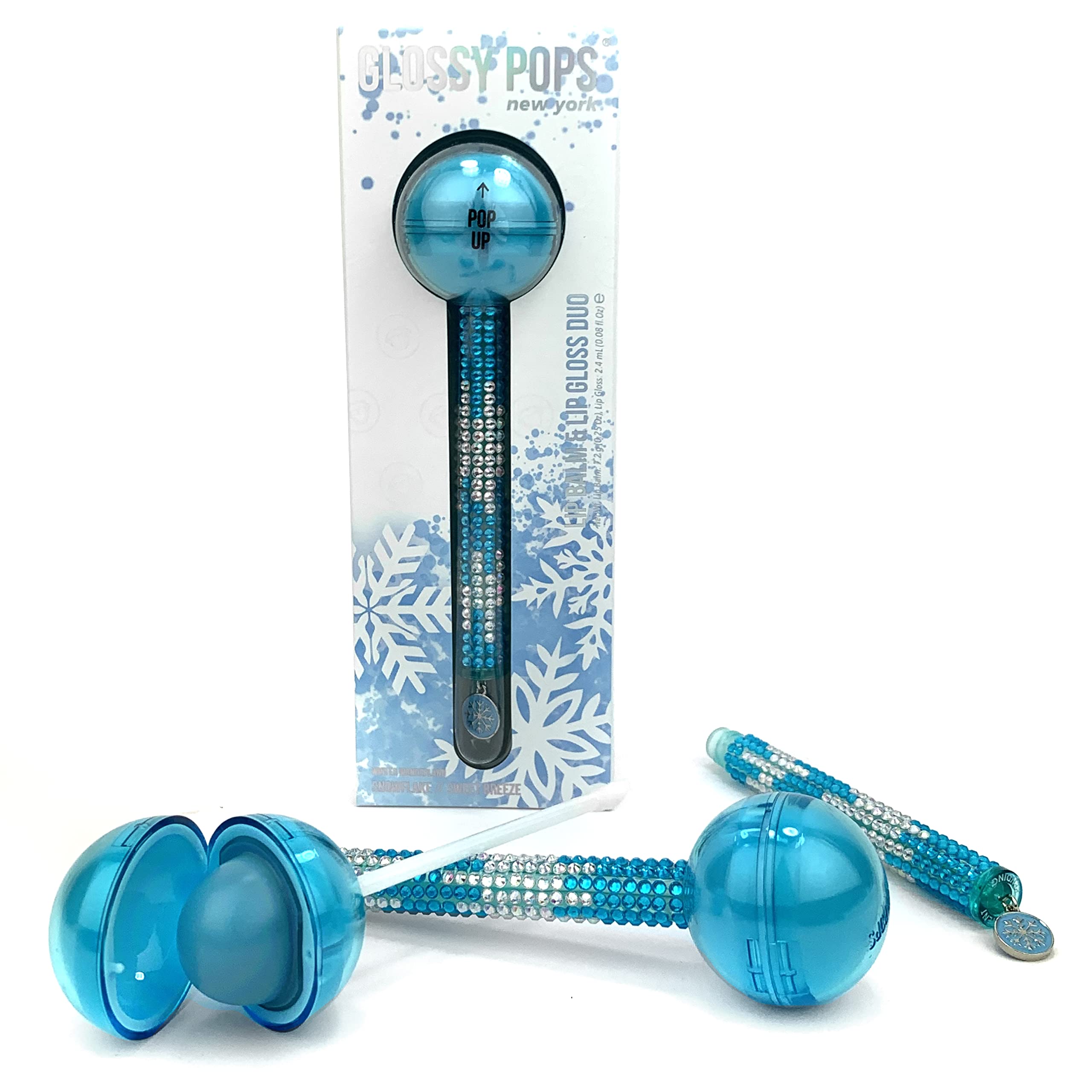 Glossy PopsLip balm & lip gloss duo 2-in-1 | Winter Wonderland collection (Snowflake)