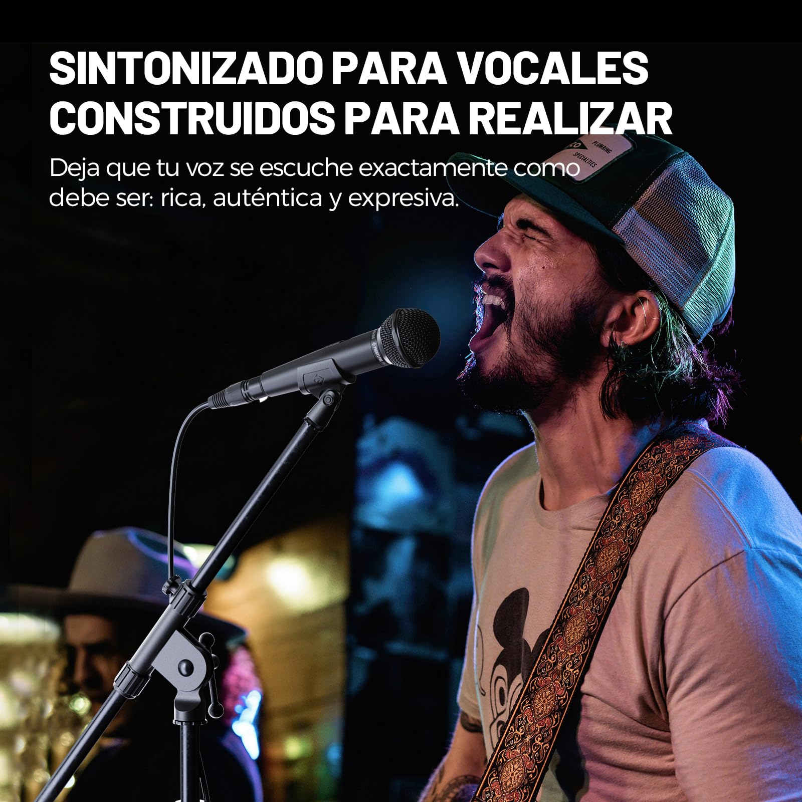 Phenyx Pro Micrófono Vocal Dinámico Cardioide XLR ON/Off PM-25S | Patrón cardioide, mic dinámico, cable XLR 5 m, interruptor on/off, clip, bolsa, canto, escenario, estudio