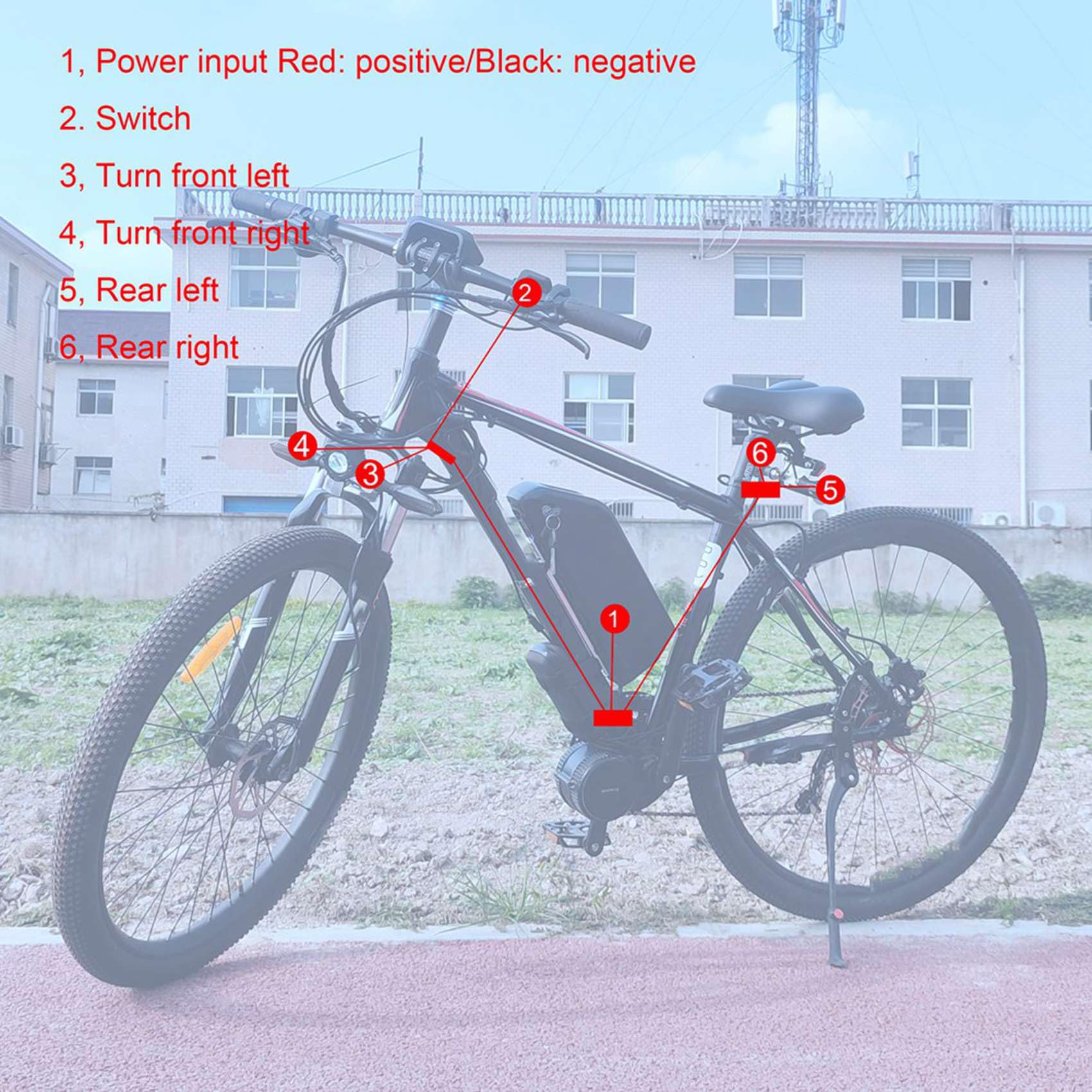 2 x kierunkowskazy do rowerów elektrycznych, V04, 12 V, wodoszczelny kabel, LED, migające, V04-12 V