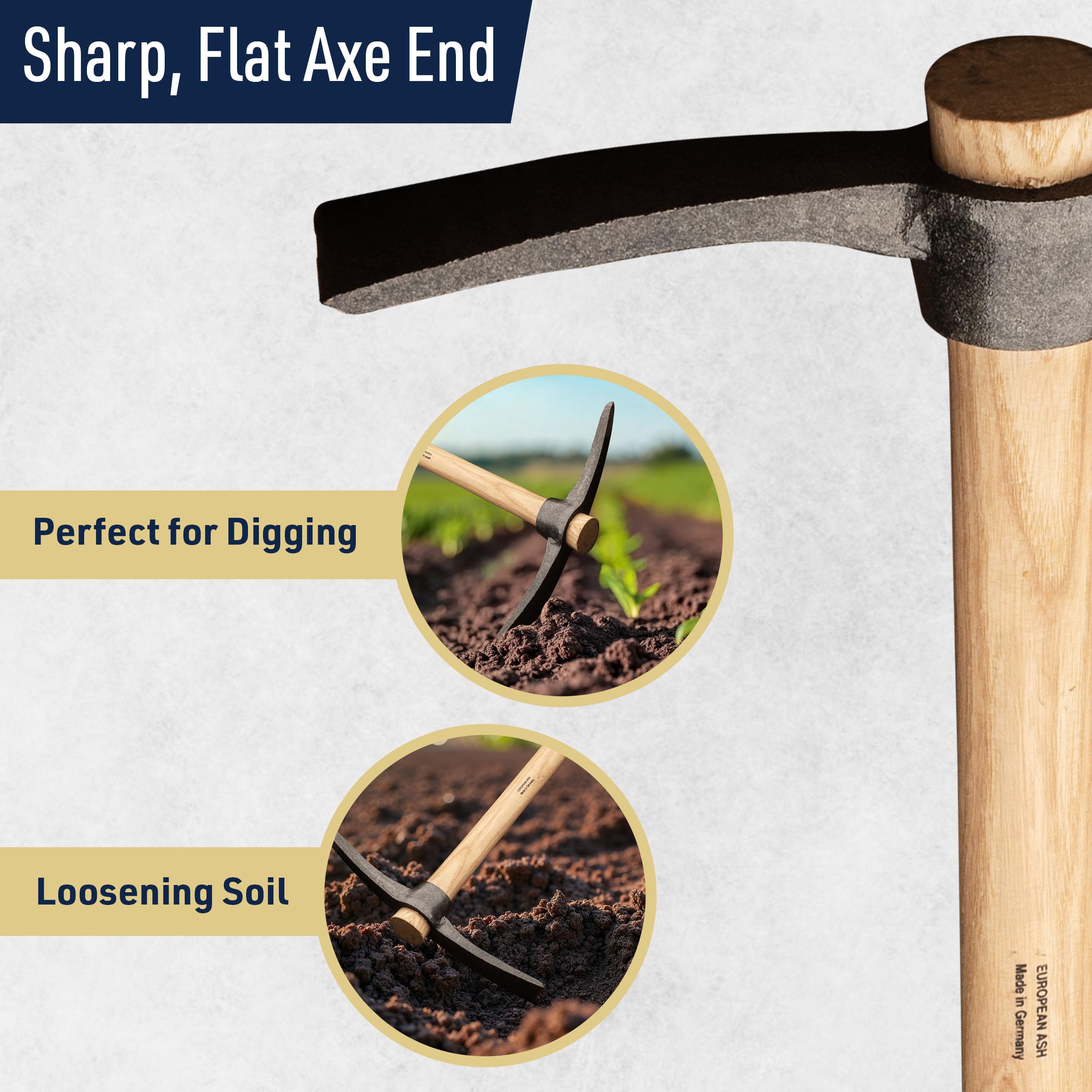 Snapklik.com : 16” Hand Pick Axe - Forged Steel Pickaxe For Digging ...