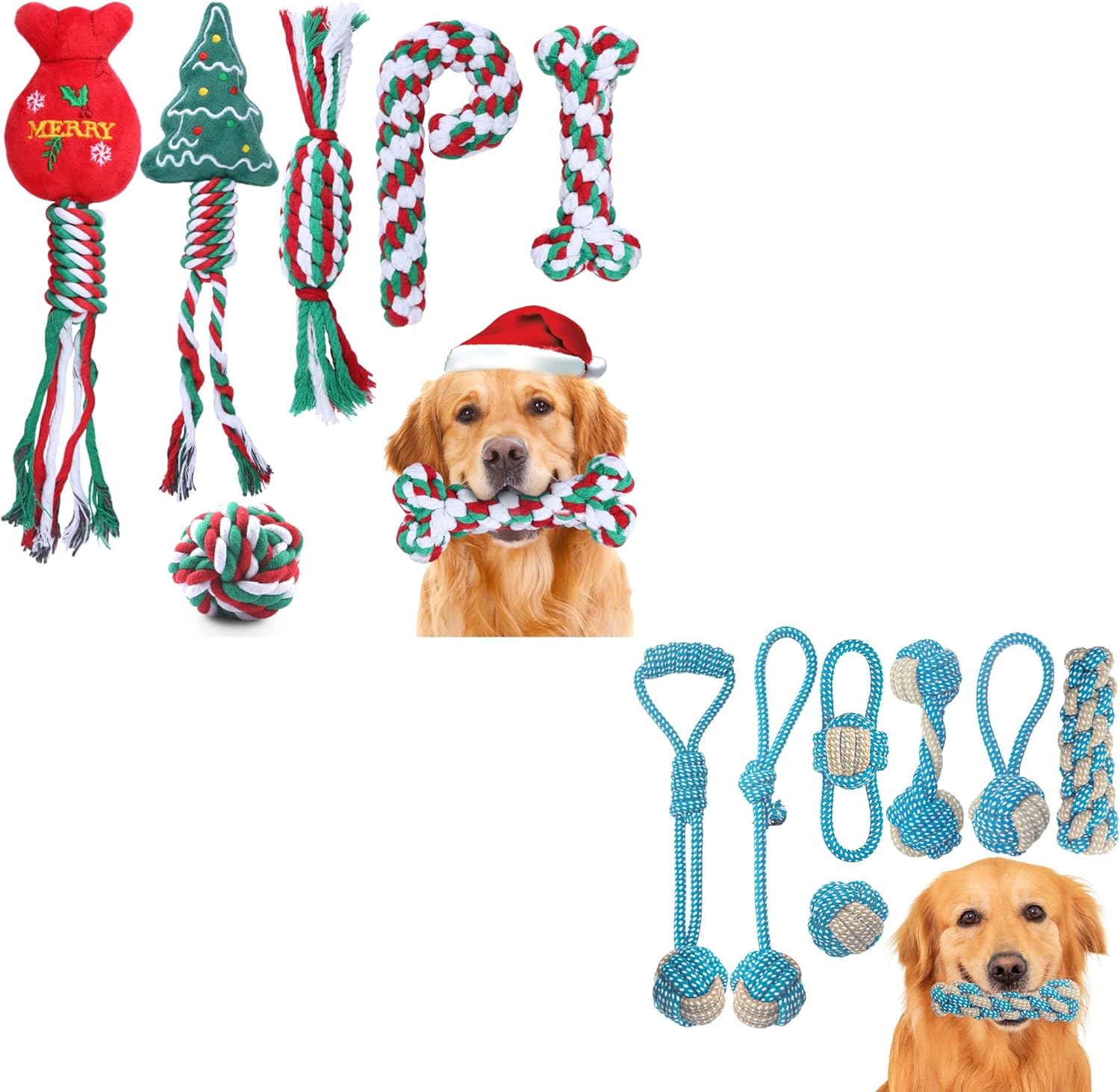 Puppy Rope Toys, Dog Rope Toys for Small Dogs, 6 Pack Christmas Dog Rope Toys