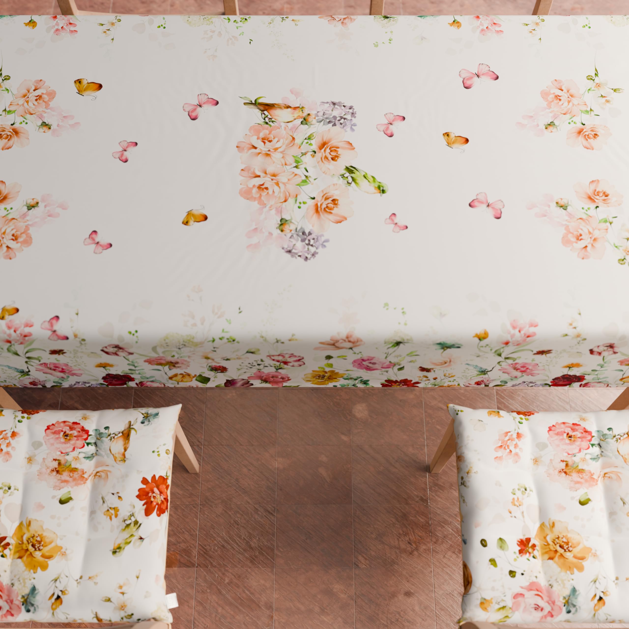 PETTI ARTIGIANI ITALIANI - Mantel Antimanchas, Mantel Rectangular, Mantel de Mesa, Mantel Estampado, Floral 06, 100% Made in Italy