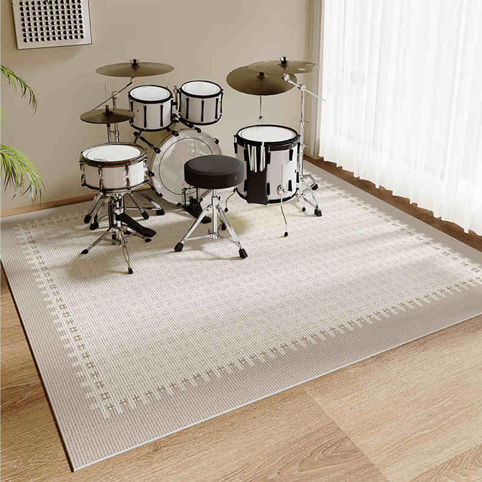 Drum-Teppich Schlagzeugteppich Schallschutz Teppich Schallschutzmatte Drum Rug Drum Matte Trommelteppich mit rutschfester Unterseite Elektrisches Schlagzeug Teppich für Studio, Wohnung 180 x 150 cm