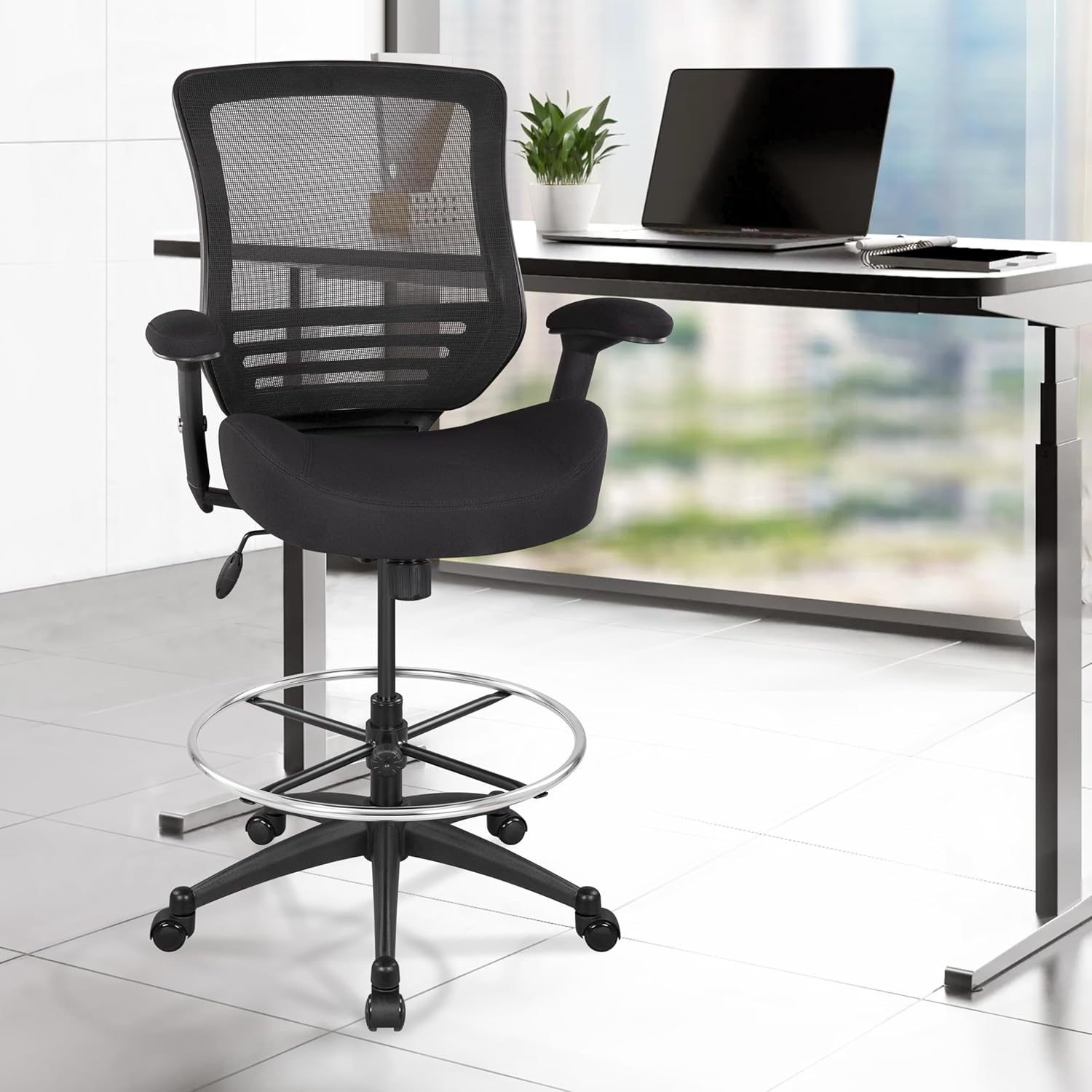 BOLISS 400lbs Mesh Ergonomic Drafting Chair,Tall Office Chair, Standing