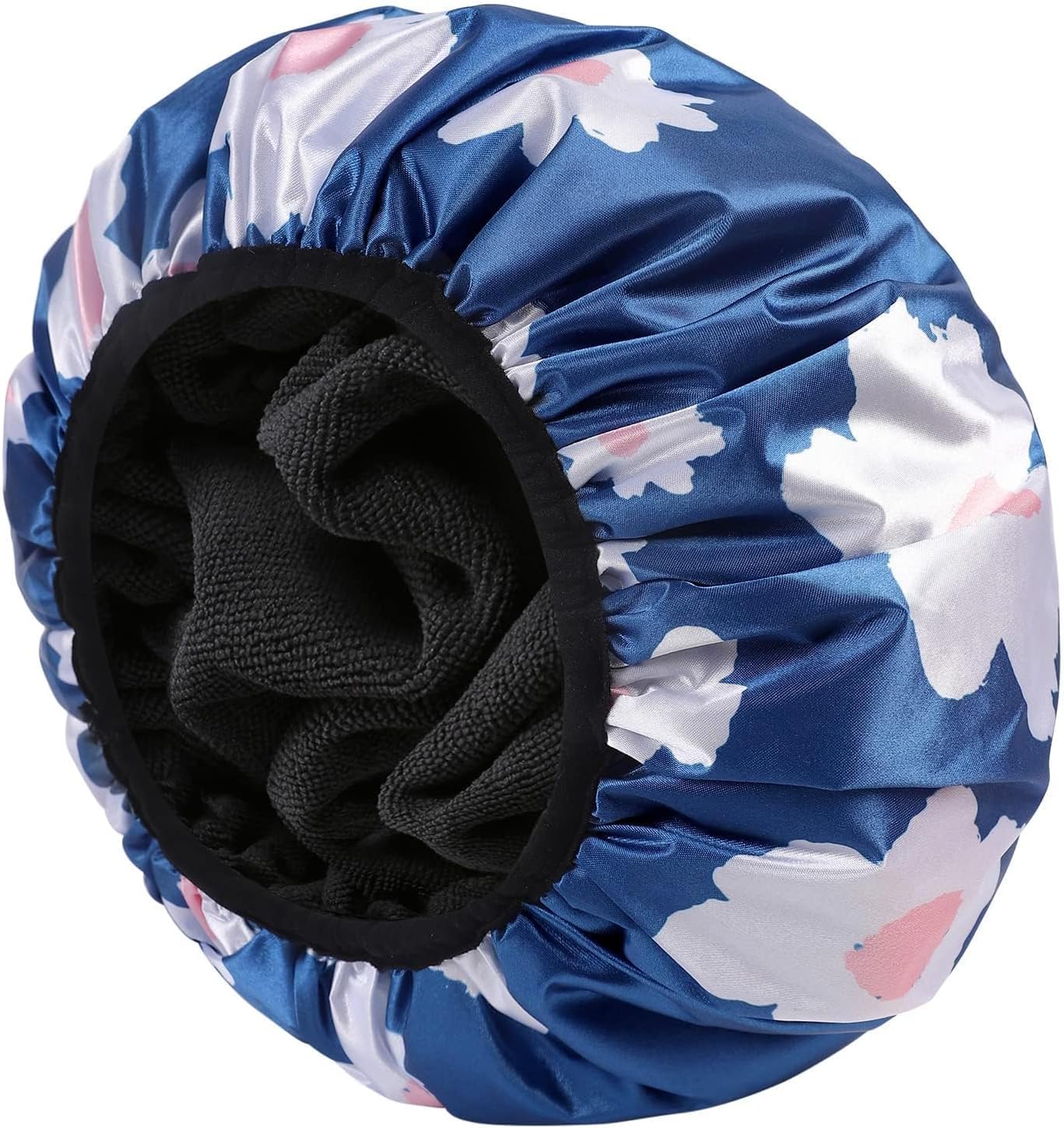 Terry Lined Shower Caps for Women, Triple Layer Large Reusable Shower Caps for Long Thick Hair, Waterproof Washable Soft Bath Shower Caps for Hair Care