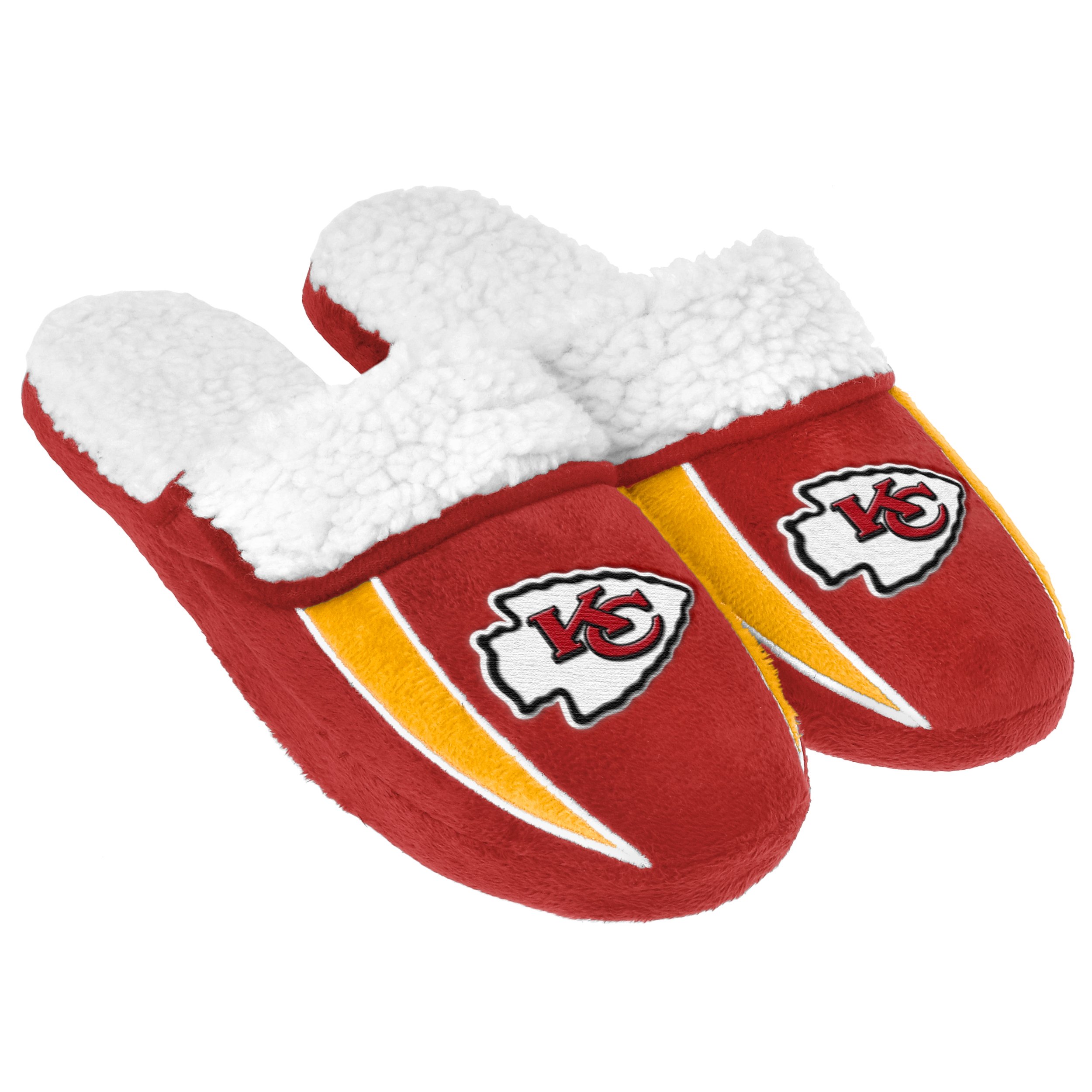 FOCO Men's NCAA College Team Logo Sherpa Slide Slippers