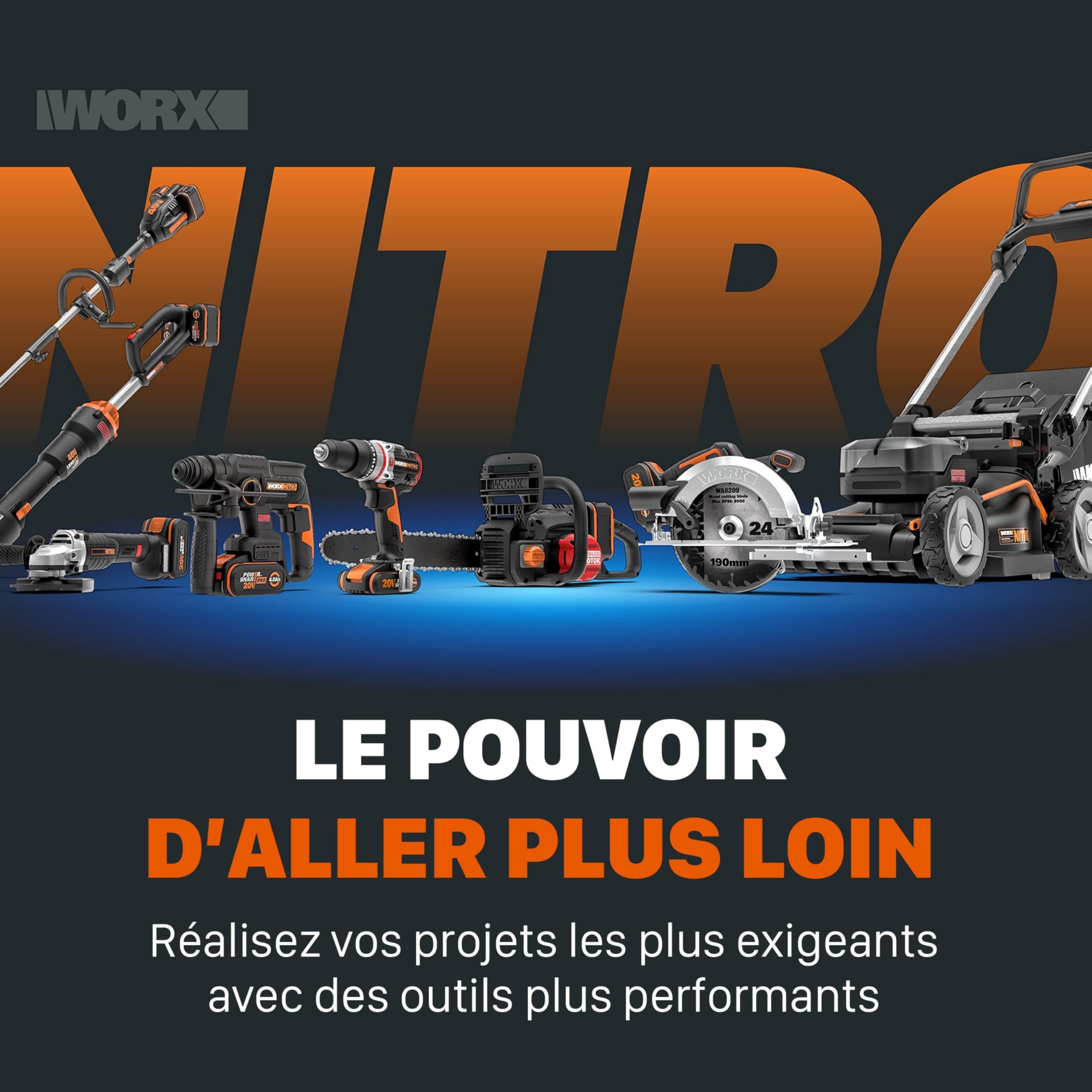 WORX Scarificateur et aérateur sans Fil 40V WG855E.9, Jusqu'à 400m² sur Une Charge, diamètre de 36cm, Sac de 40L, Rouleau d'aération, Rouleau de Scarification, Livré sans Batterie ni Chargeur