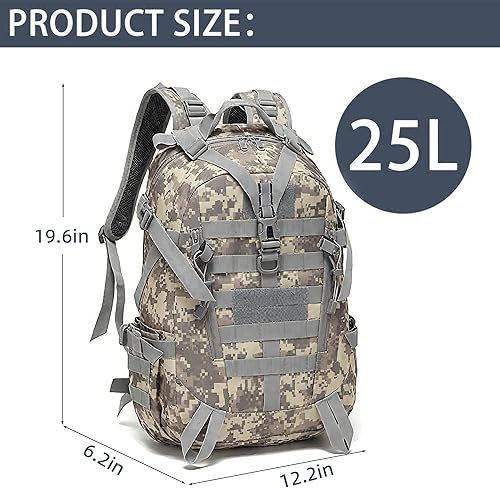 Miniatura 2 de aiGear Mochila táctica, 25L35L45L55L Mochila militar para camping, senderismo, caza con sistema Molle Army Daypack, 45l negro, Mochilas Daypack