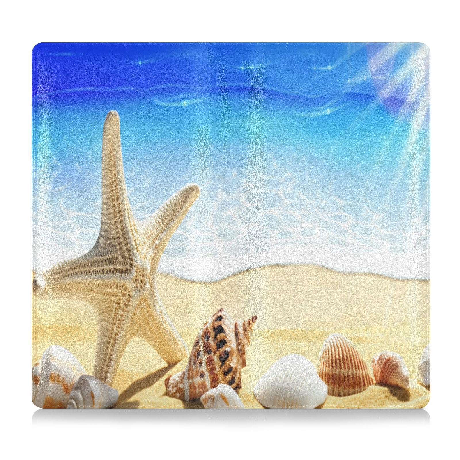 BURSTDDY Beach Starfish Leather Car Registration and Insurance Holder,Registration and Insurance Card Holder Glove Box Car Organizer Car Document Holder for Cards, Driver License