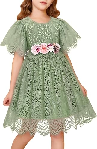 EULIMENE Baby Girl Flower Dress Summer Toddler Dresses Floral Lace Wedding Party