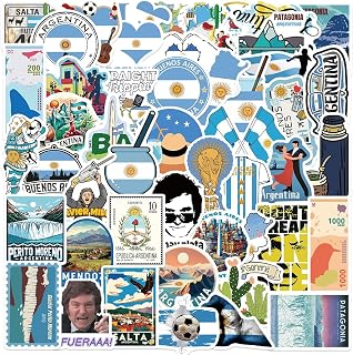 Argentina Stickers |50Pcs Argentine Waterproof Vinyl Decals for Water Bottles Laptop Refrigerator Luggage Cup Computer Mobile Phone Skateboard