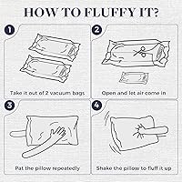 Vista 10 de Basic Beyond Almohadas de cama para dormir, juego de 2 almohadas de tamaño estándar, almohadas alternativas de plumón de lujo, color negro, 20 x 26