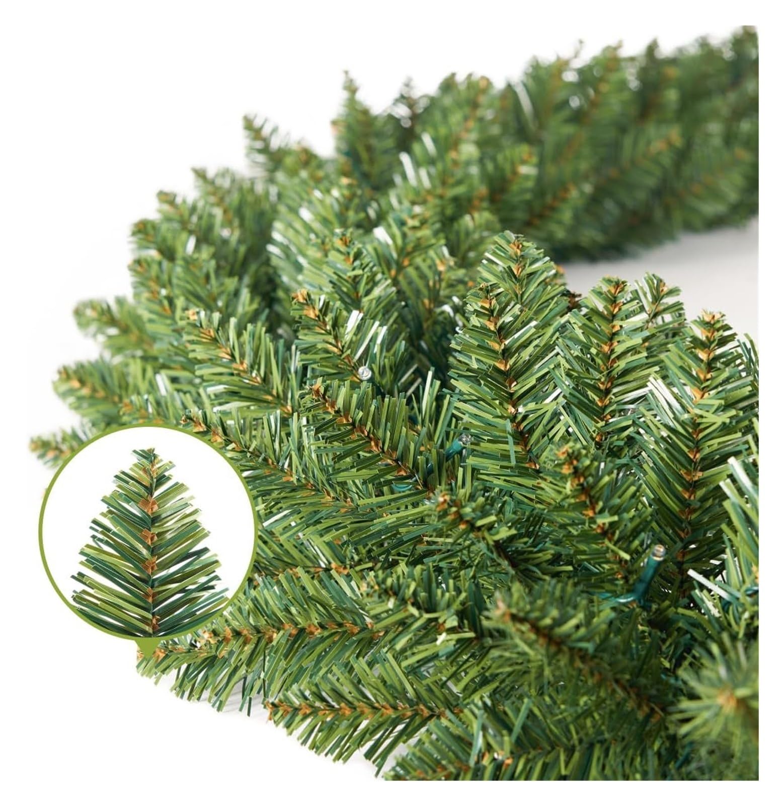 Guirnalda Artificial de Pino, 1,8 m/2,7 m, Enredadera navideña Verde for decoración de Chimenea, Guirnalda Festiva for escaleras, Chimenea, Mesa y decoración del hogar(180cm)