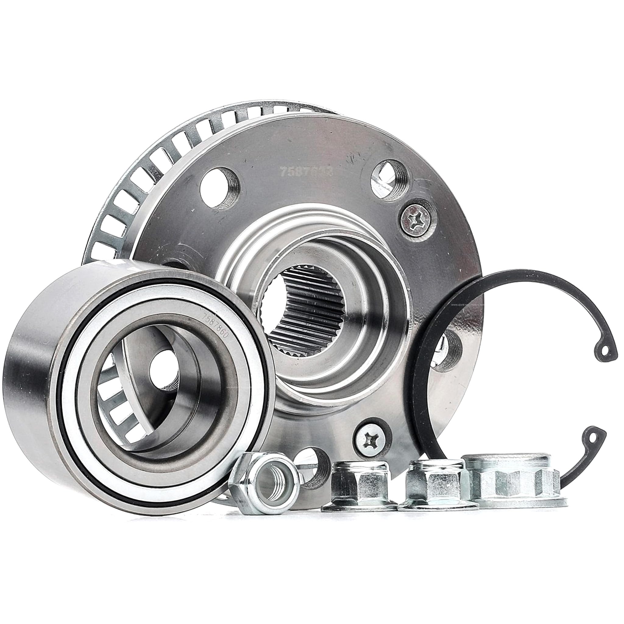 STARK SKWB-0180753 Kit de roulement de roue des deux côtés de l'Avant avec matériel de montage/fixation avec moyeu de roue avec bague ABS Compatible avec VW Golf 4 3/5 portes 1J1