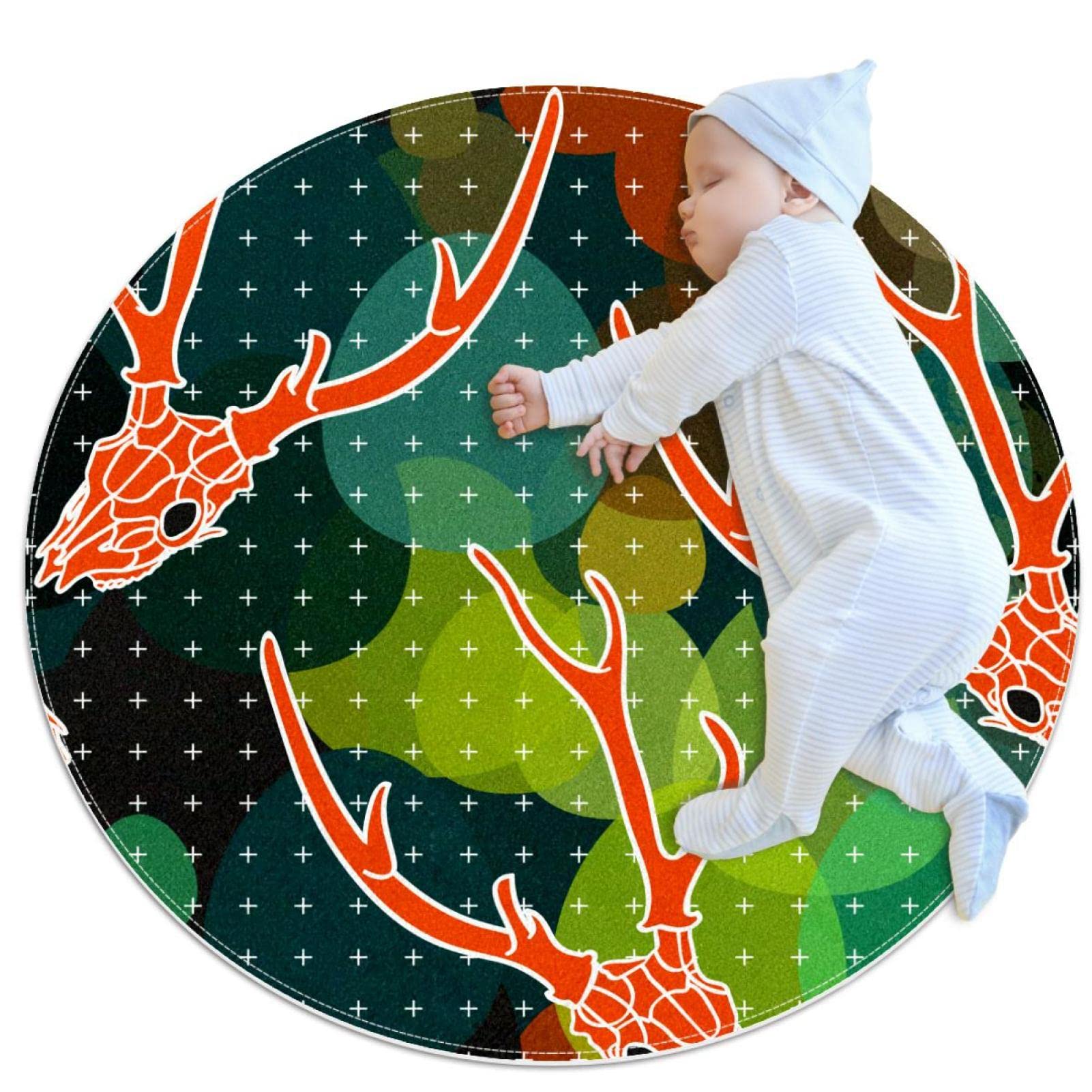 Tapis de Noël bois de wapiti rond et doux pour habiller le sol de la chambre