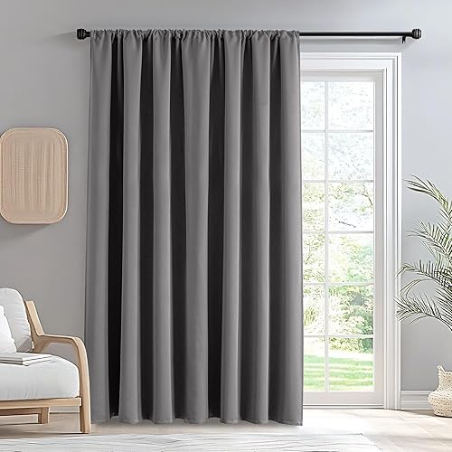 Miniatura 43 de Cortinas opacas de 96" de largo, juego de 2 paneles, cortinas opacas para dormitorio de 96" de largo, cortinas con bolsillo para barra que ahorran