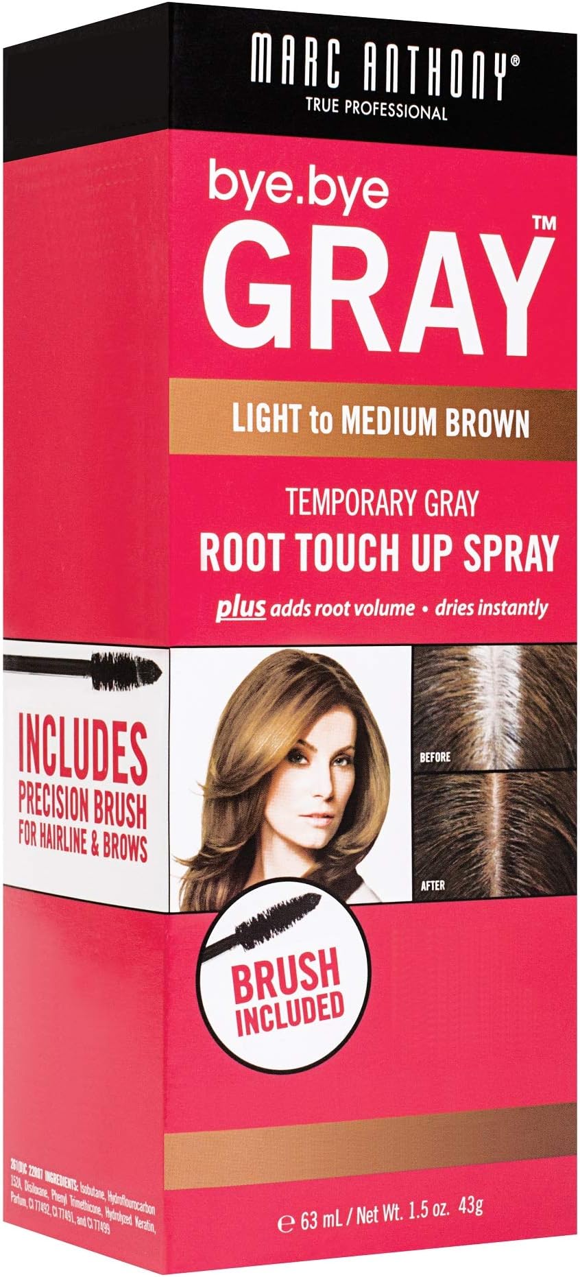 Marc Anthony Bye.bye. Gray Root Touch Up Spray (light To Medium Brown), 1.5 Ounce