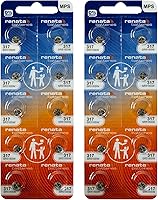 Vista 1 de Renata 317 SR516SW Baterías – 1.55 V Óxido de Plata 317 Batería de reloj (20 unidades)