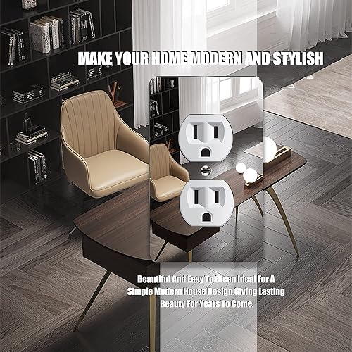 Miniatura 6 de 4 placas para interruptor de luz de espejo, doble orificio de 4.72 x 2.91 pulgadas, cubierta de luz de interruptor de pared duraderas, cubiertas de