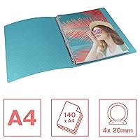 Leitz Esselte Ring Binder, 190 Sheet Capacity, 42mm Spine, 2 Ring A4 Folder, Hard Cover File, Home/Office Use, Embossed Pattern, Colour'Breeze Range, Green, 626498