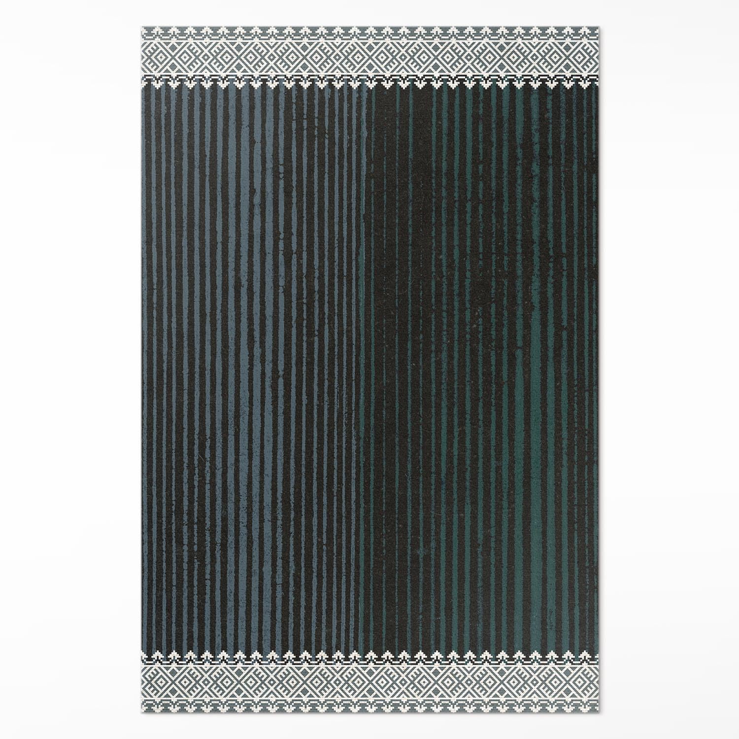 Tapis salon entrée motif gravure sur bois Furuya