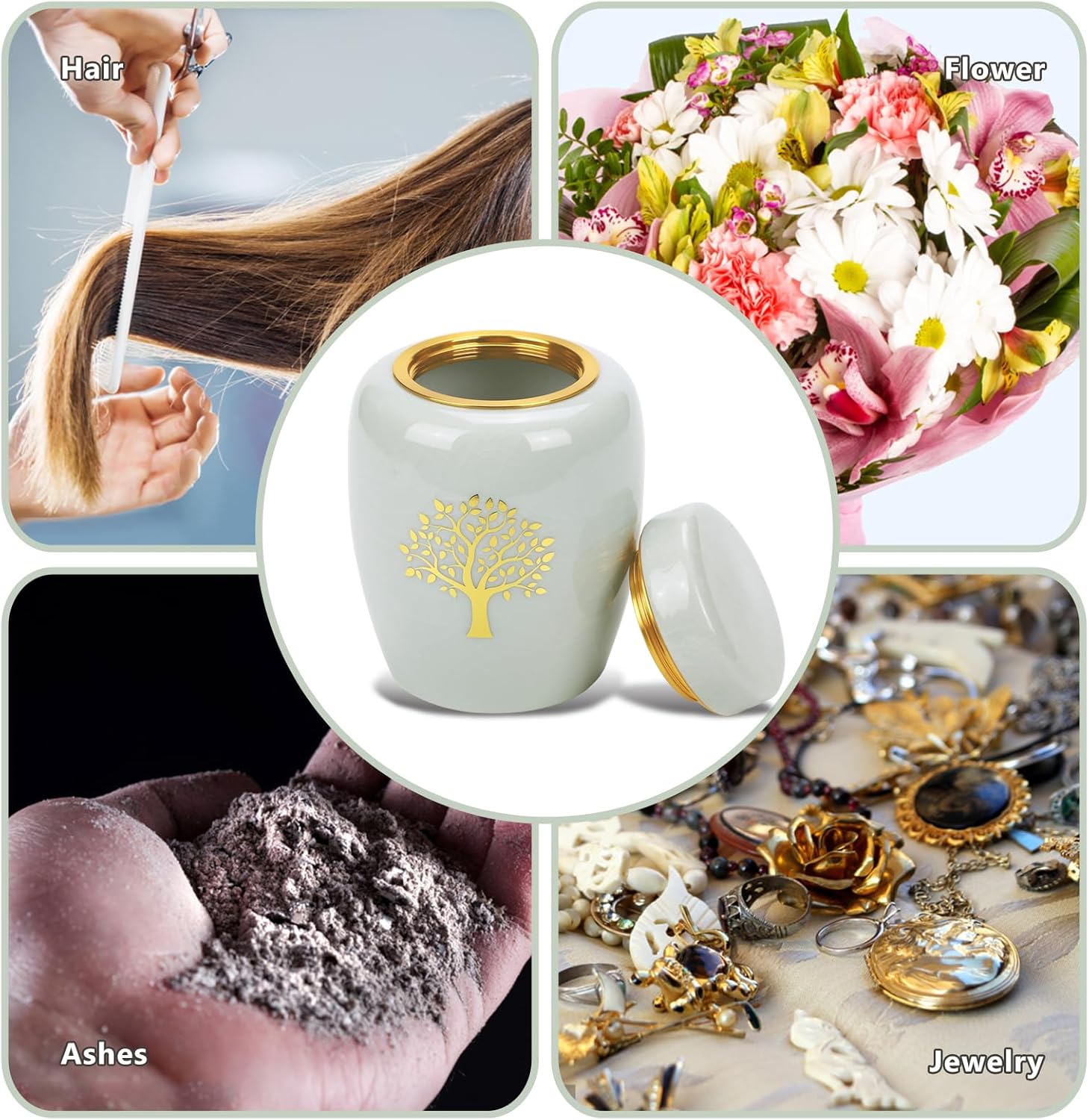 Medium Urns for Human Ashes Adult Male or Famale,Urn for Ashes for Women,Ceramic Tree of Life Keepsake urn,Babies & Pets urn,Holds Up to 45LBS(45Cubic inch)(Velvet Bag Included)