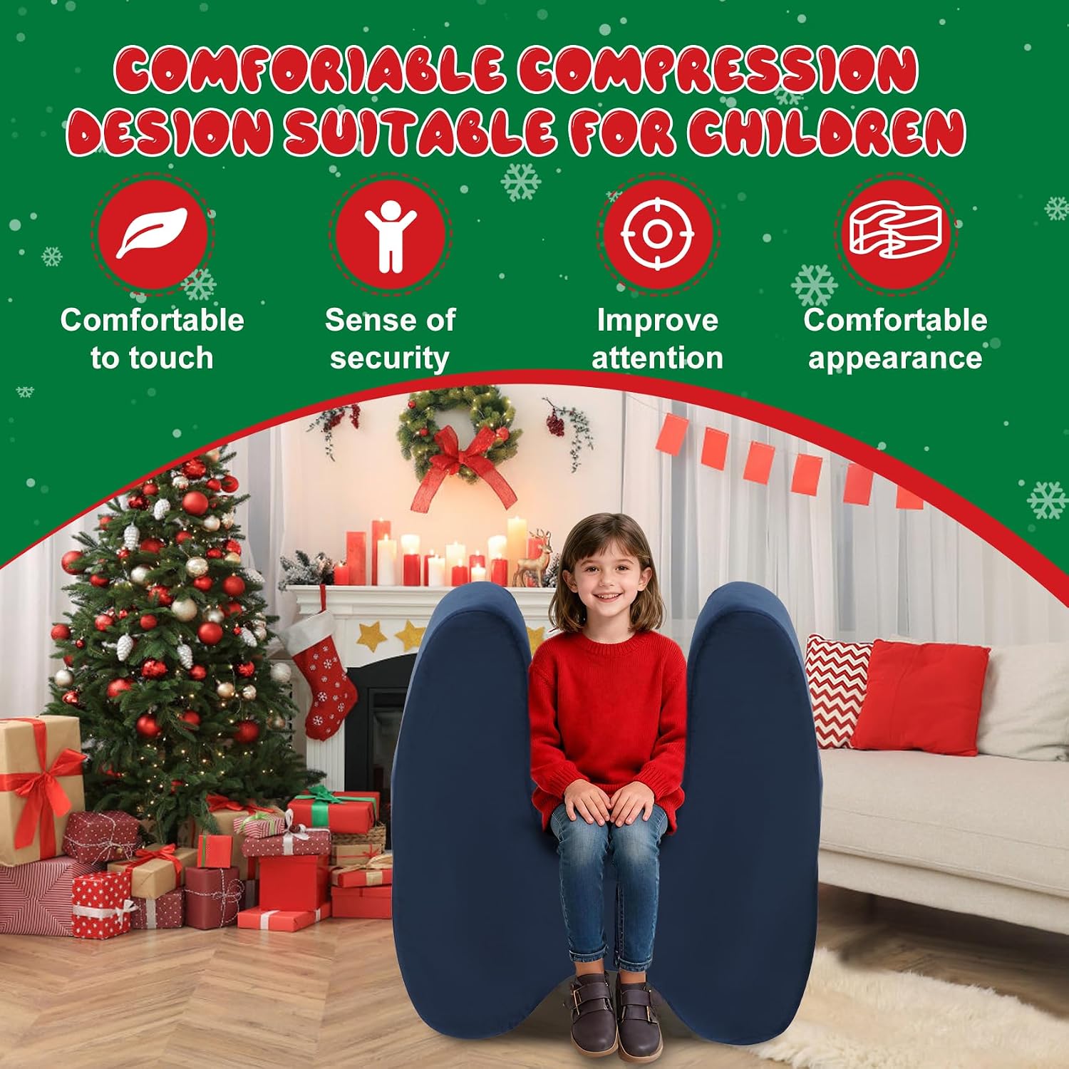 Sensory Soft Squeeze Seat, Sensory Soft Squeeze Chair for Kids – Sensory Seeking Equipment for Kids Calming Compression Rocker with Removable, Washable Cover – Ideal for Children with Sensory Needs