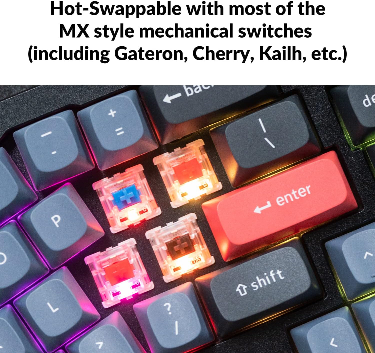 Keychron Q8 Wired Custom Mechanical Keyboard Knob Version, 65% Alice Layout QMK/VIA Programmable with Hot-swappable Gateron G Pro Blue Switch Double Gasket Compatible with Mac Windows Linux (Black)