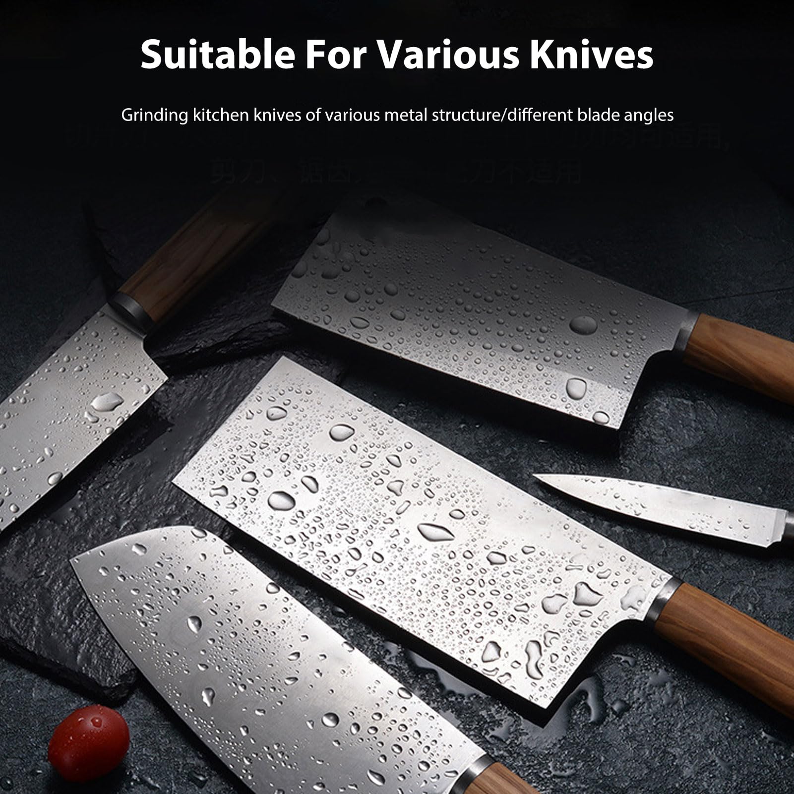 Affiliatore del Coltello Elettrico Affittatore da Professionale con Cinture Abrasive Flessibili 3 modalità 4000 Giri/Min per Chef Affettano le Forbici Santoku Coltelli (Plug)