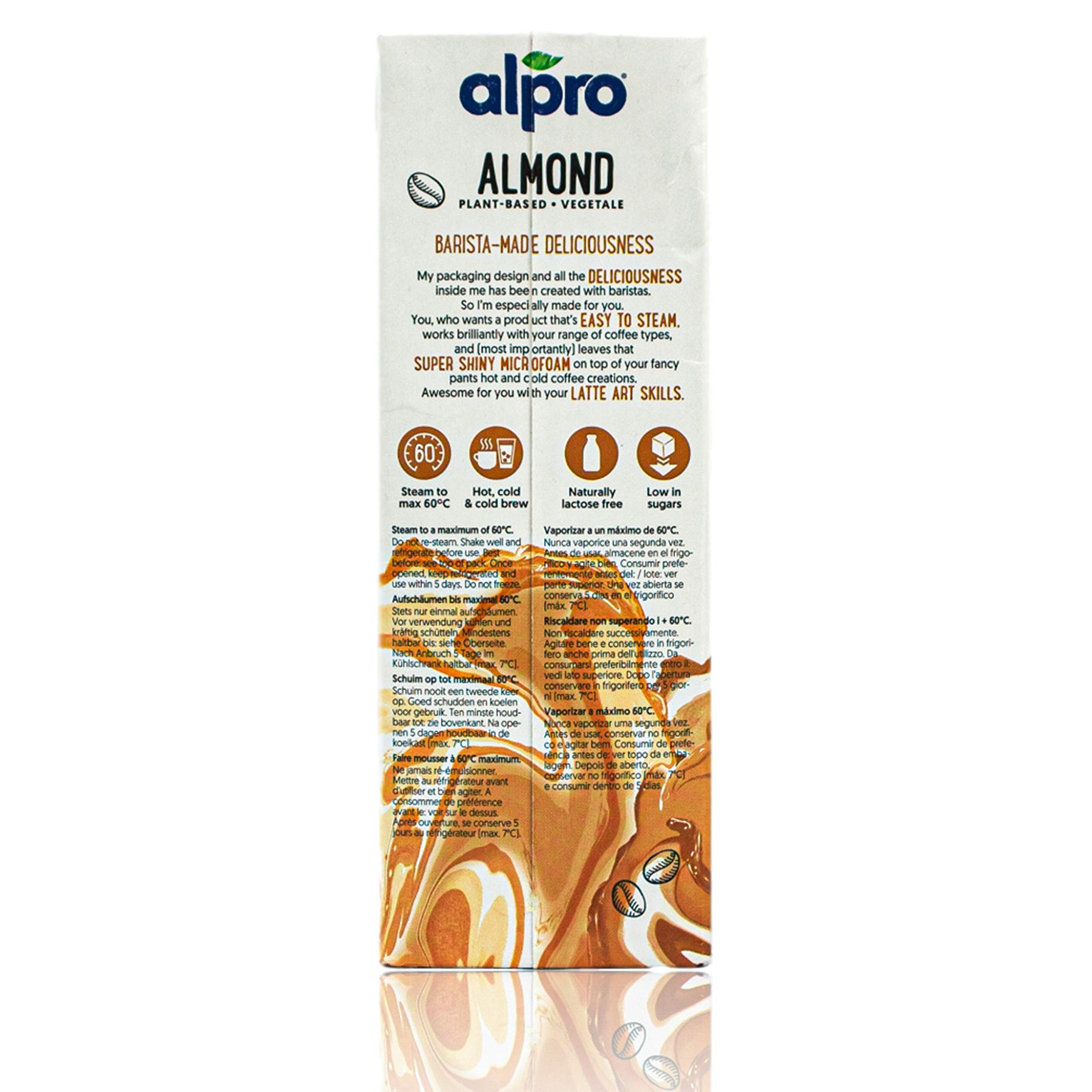 Alpro - 10er Pack Mandel Drink "Almond for Professionals" Barista 1 Liter - Mandeldrink zum Aufschäumen für Kaffee, Shakes und Smoothies