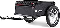 Schwinn Porter Bike Cargo Trailer - 100 lb Capacity, Folding Frame, 16-Inch Tires, Universal Coupler for Stable Hauling