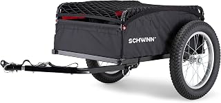 Schwinn Porter Bike Cargo Trailer - 100 lb Capacity, Folding Frame, 16-Inch Tires, Universal Coupler for Stable Hauling
