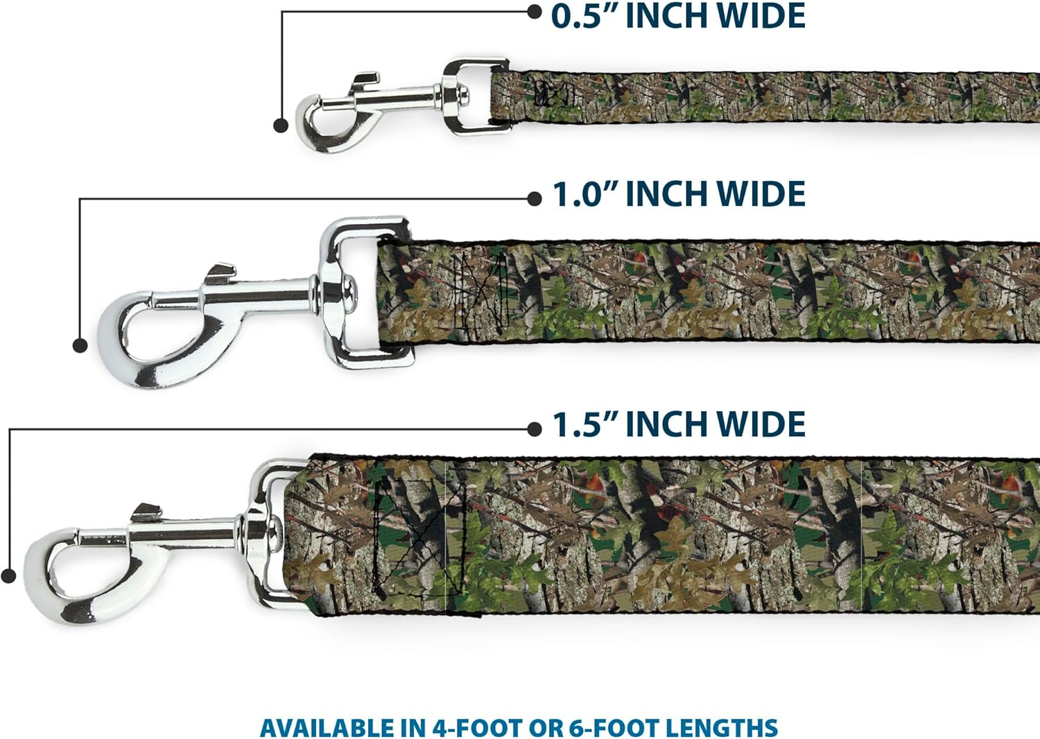 Buckle-Down Pet Leash - Hunting Camo - 6 Feet Long - 1.5" Wide