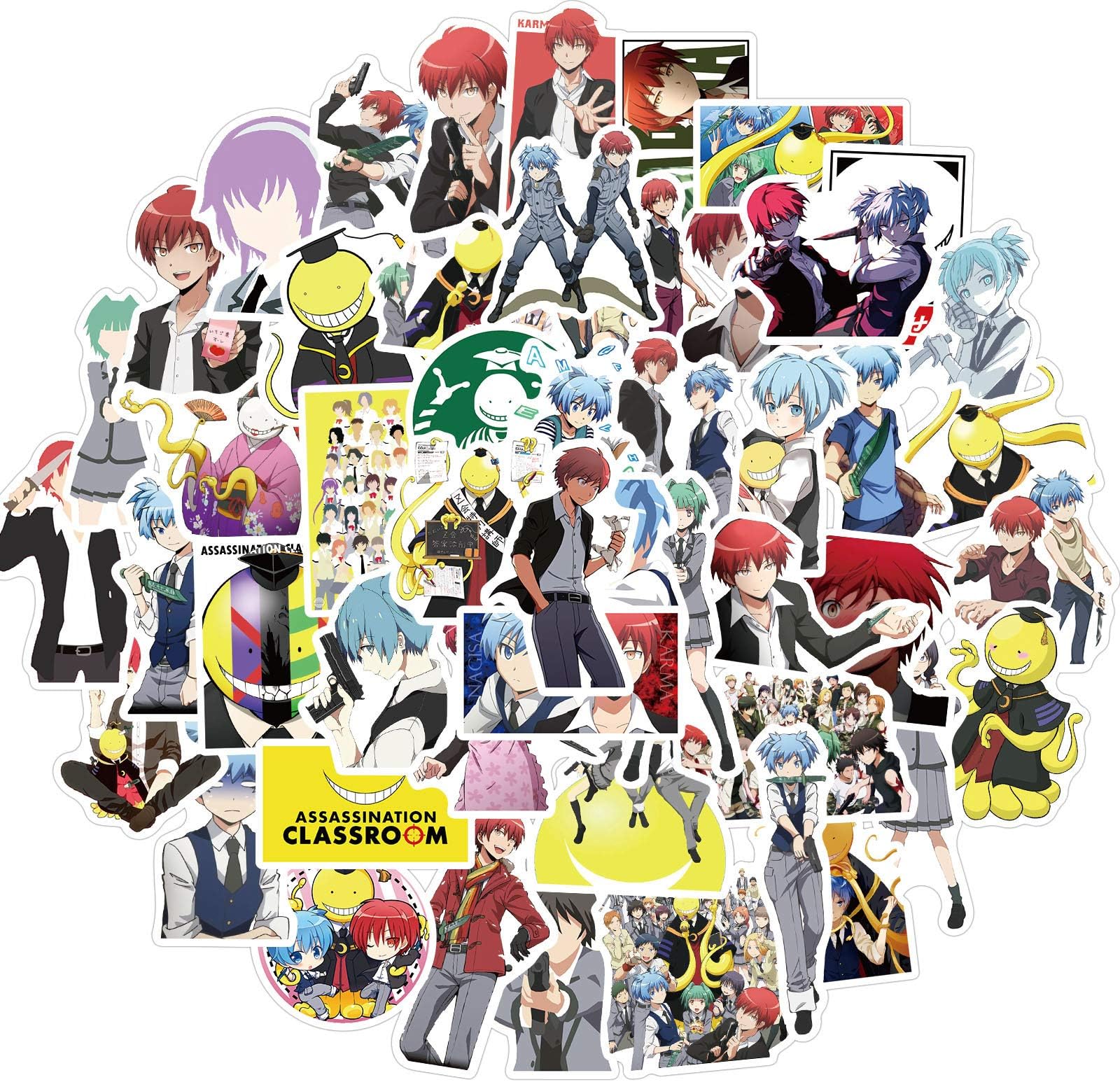 50pcs Ansatsu Kyoushitsu Stickers|Vinyl Waterproof Stickers for Laptop,Car Bumper,Luggage,Skateboard,Water Bottles,Computer,Phone, Kids Teens Adults for Stickers (Ansatsu Kyoushitsu)