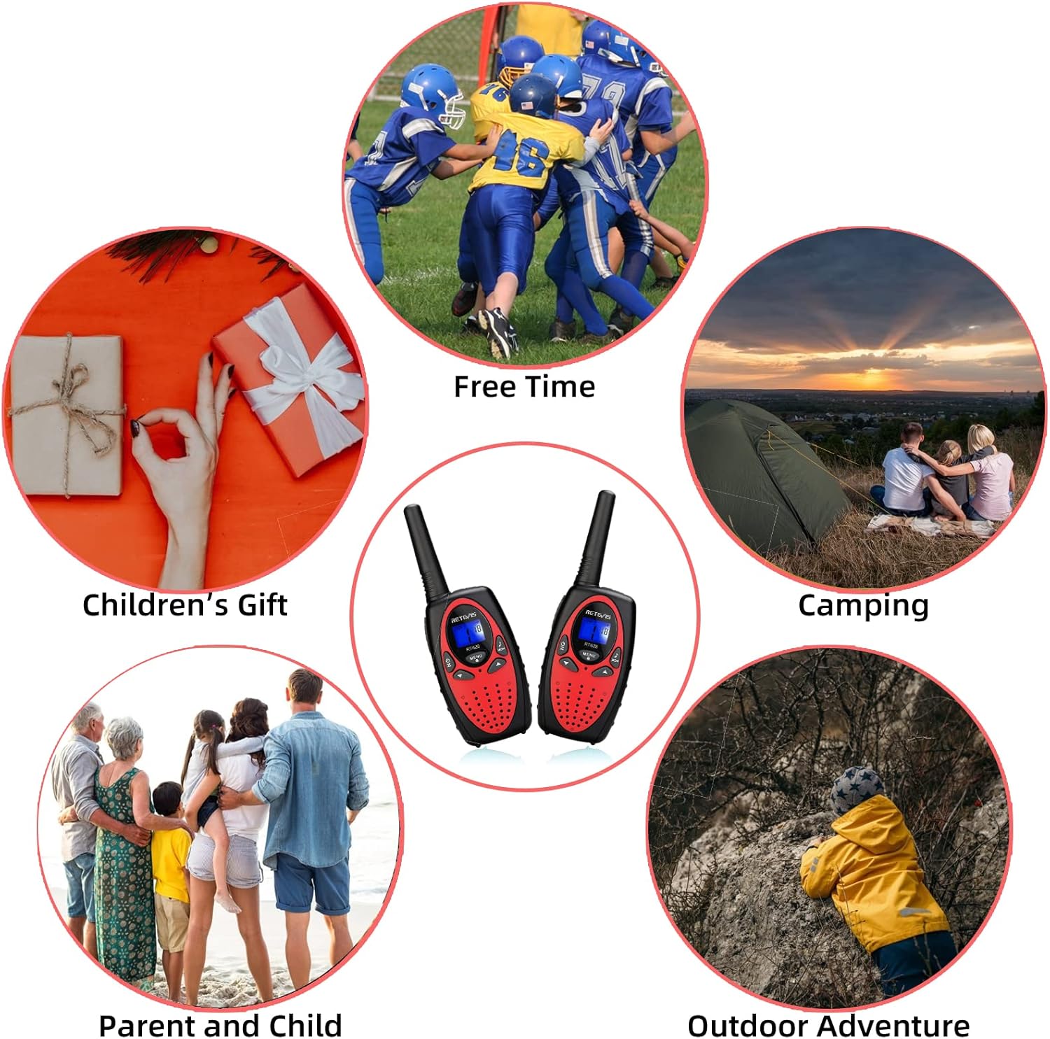 Retevis RT628 Rechargeable Walkie Talkies for Kids Bundle with RT22S Walkie-Talkies Rechargeable
