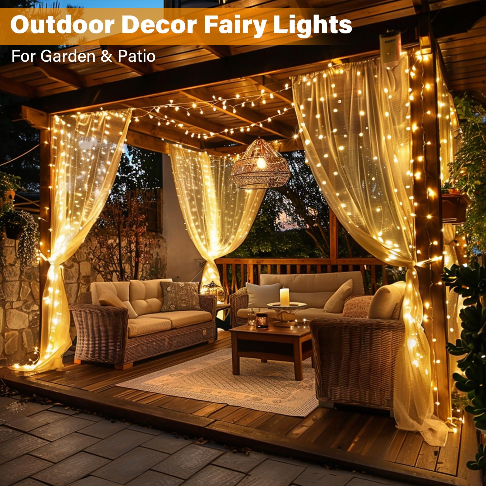 ANSIO® Lichtsnoer, 30 m, 300 leds, warmwit, kerstboom, voor buiten en binnen, ideaal voor ramen, tuin, elektrische slinger, groene kabel ANSIO® Lichtsnoer, 30 m, 300 leds, warmwit, kerstboom, voor buiten en binnen, ideaal voor ramen, tuin, elektrische slinger, groene kabel